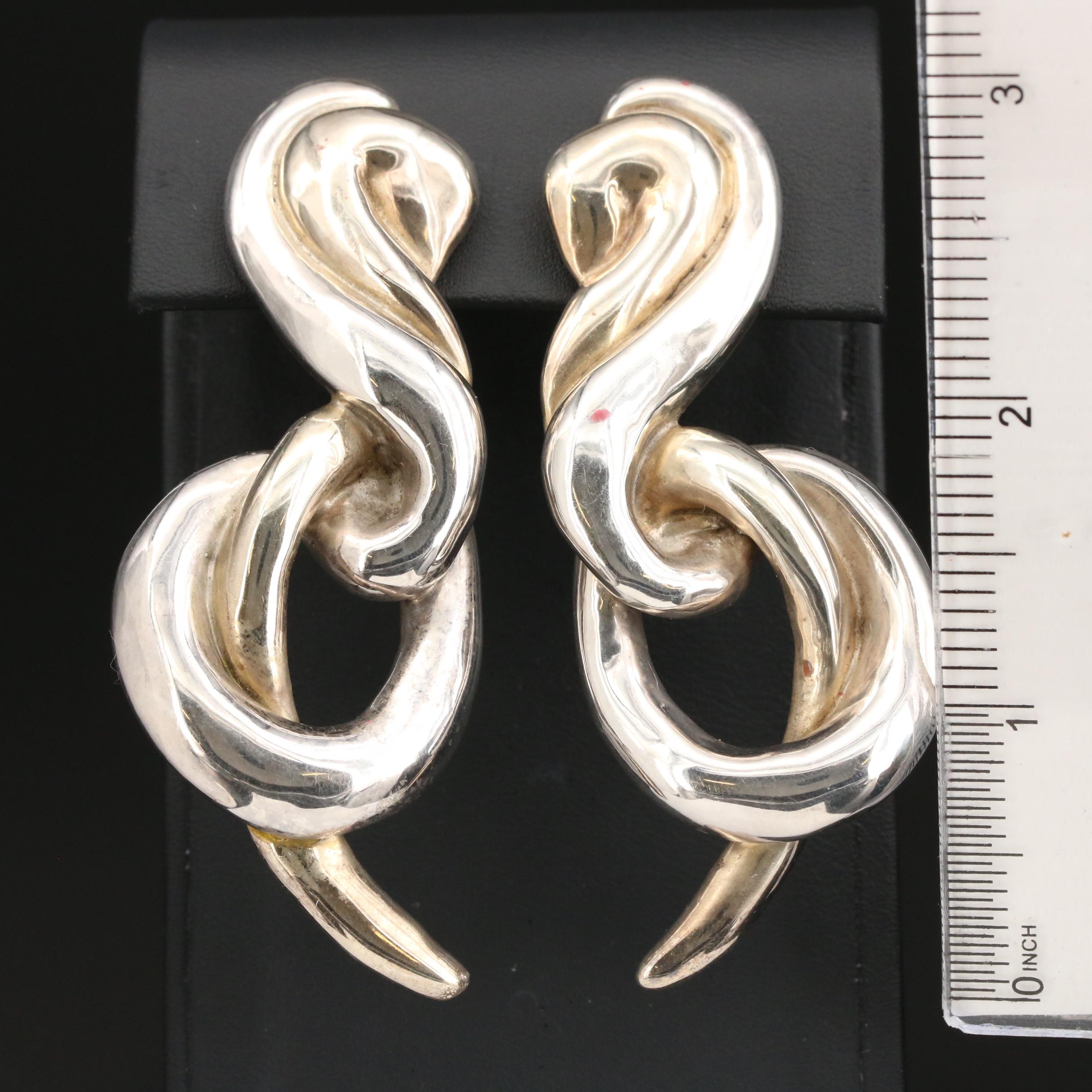 Sterling Silver Freeform ClipOn Earrings EBTH