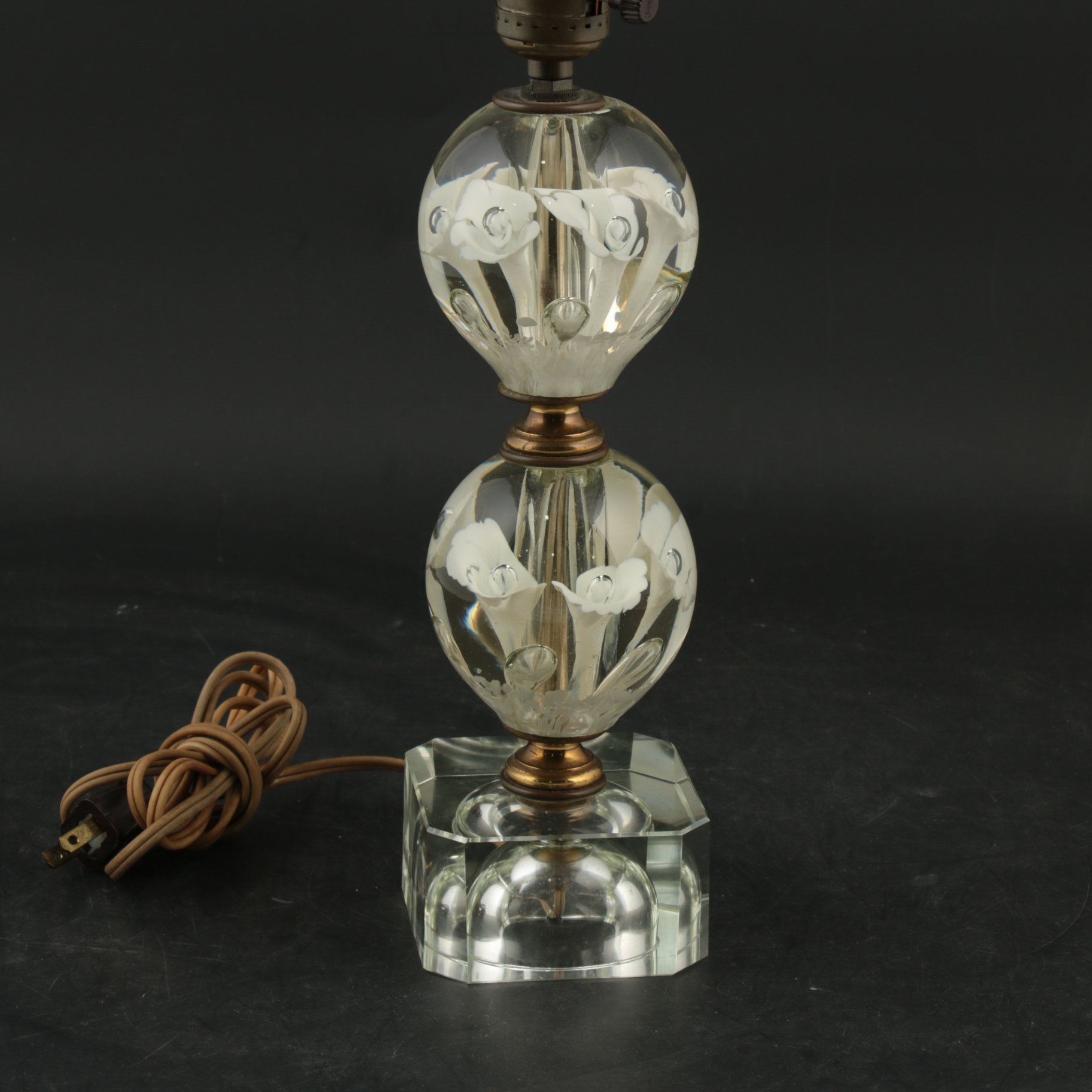 Joseph St. Clair "White Trumpet" Style Paperweight Lamp, circa 1960 EBTH
