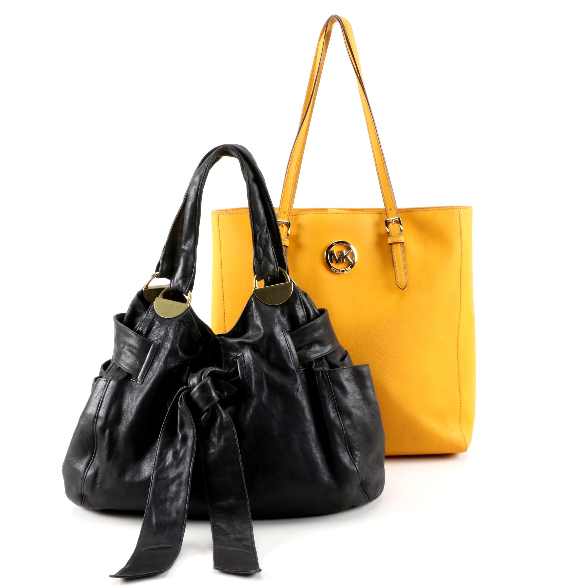 kooba black leather tote