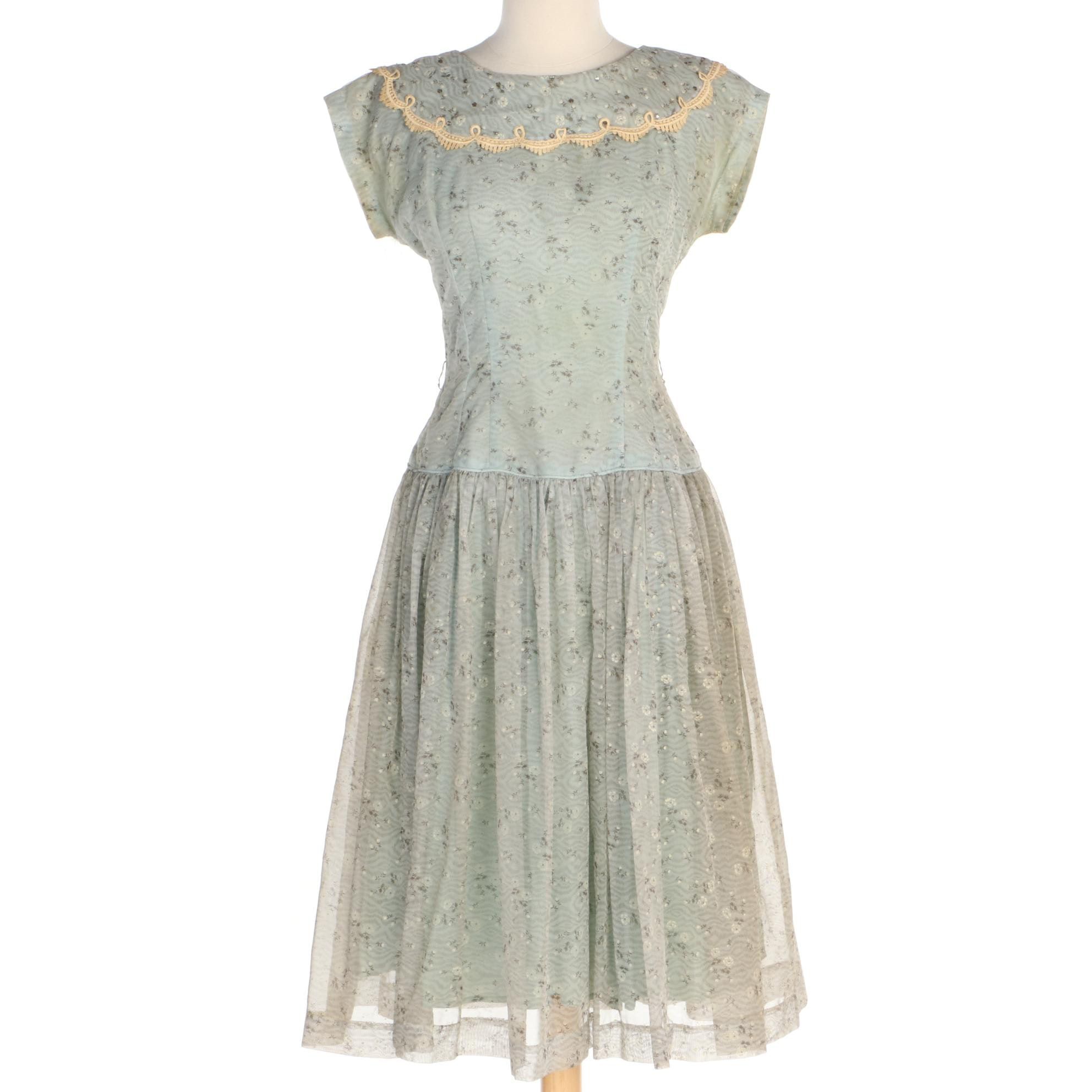 drop waist tea dress