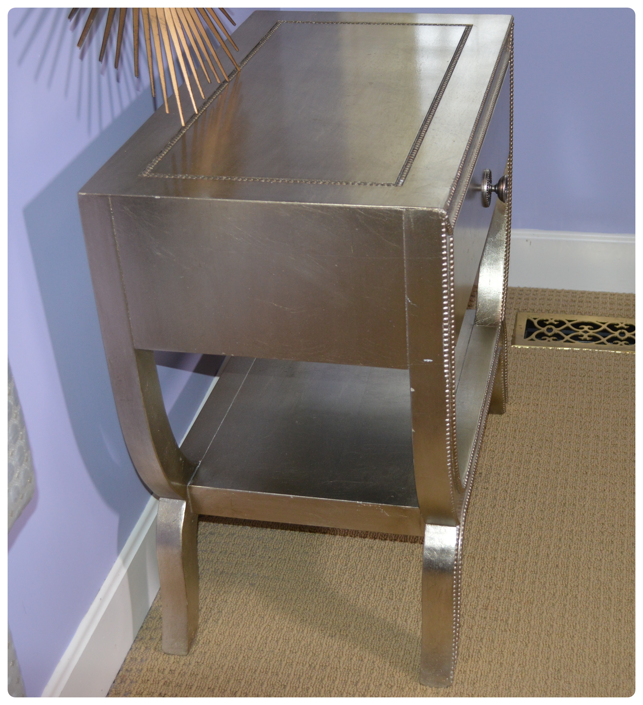 Pier 1 Imports Metallic Finish Side Table with Sunburst Wall Mirror EBTH