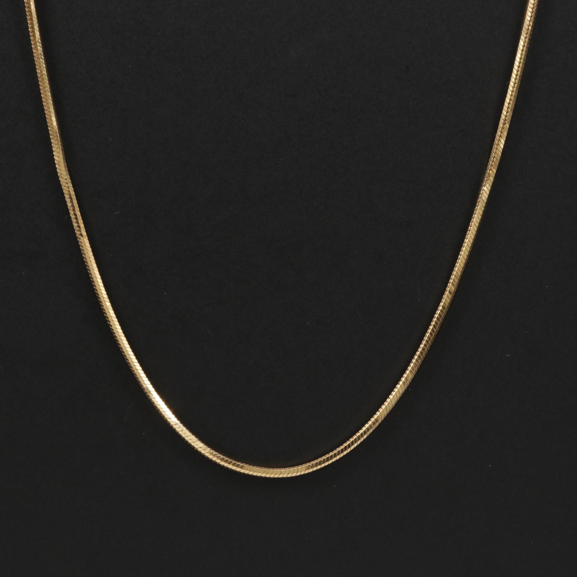 14K Gold Snake Chain Necklace EBTH