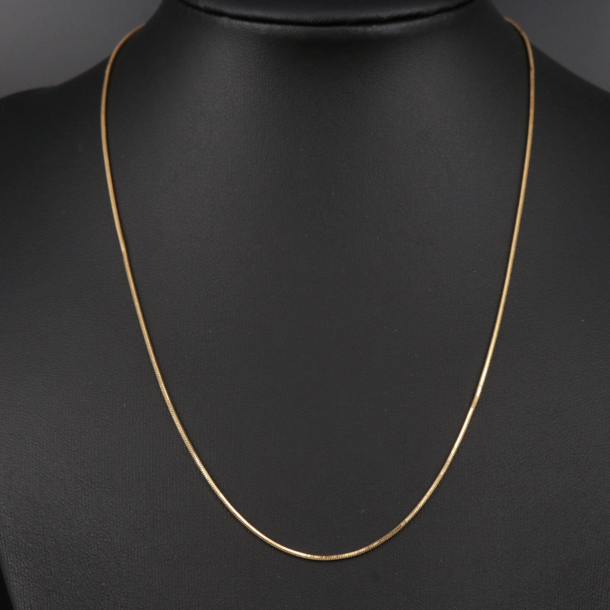 14K Gold Snake Chain Necklace EBTH