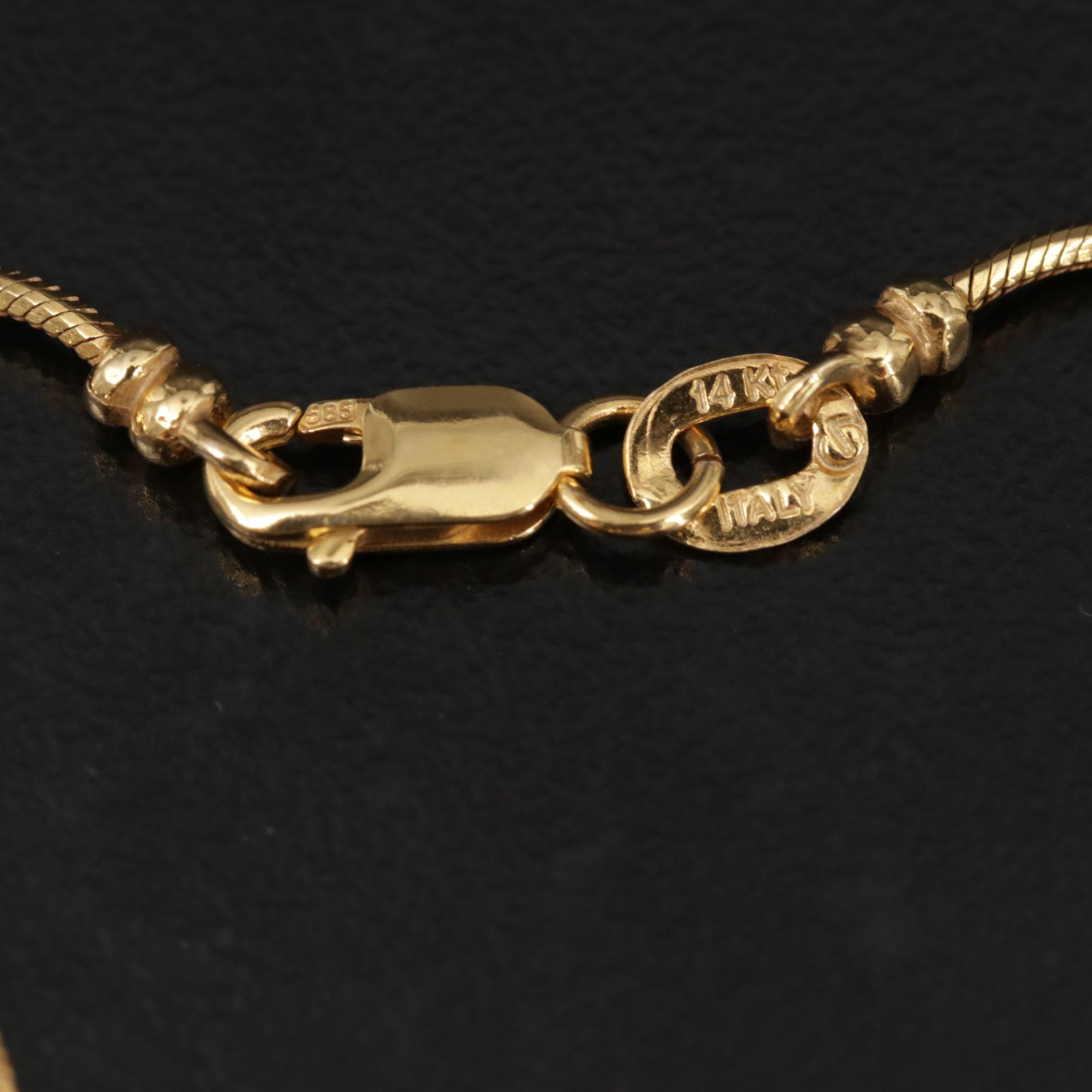 14K Gold Snake Chain Necklace EBTH