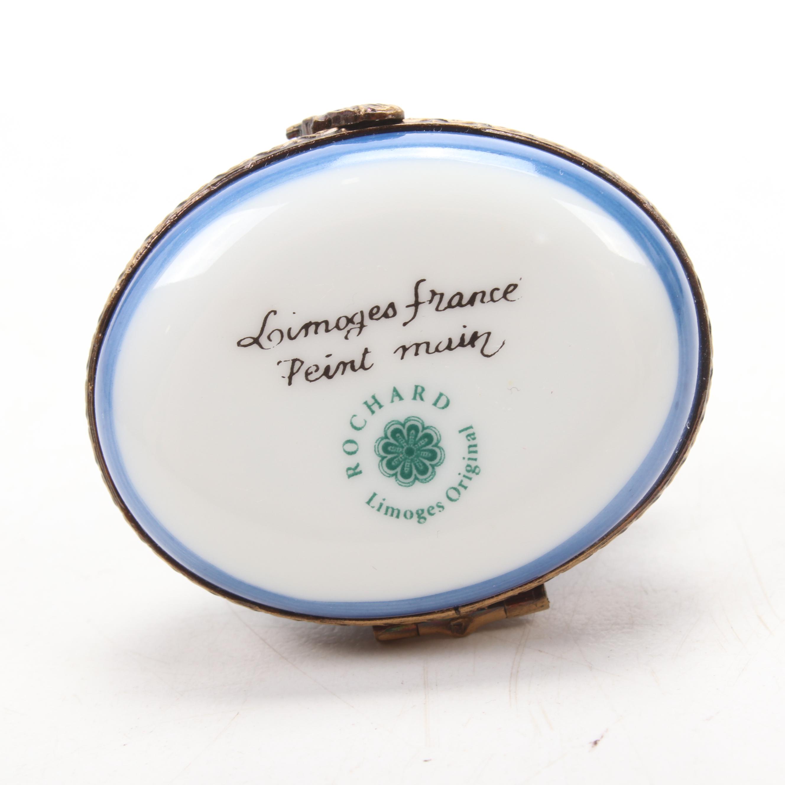 Rochard HandPainted Porcelain Flamingo Limoges Box EBTH