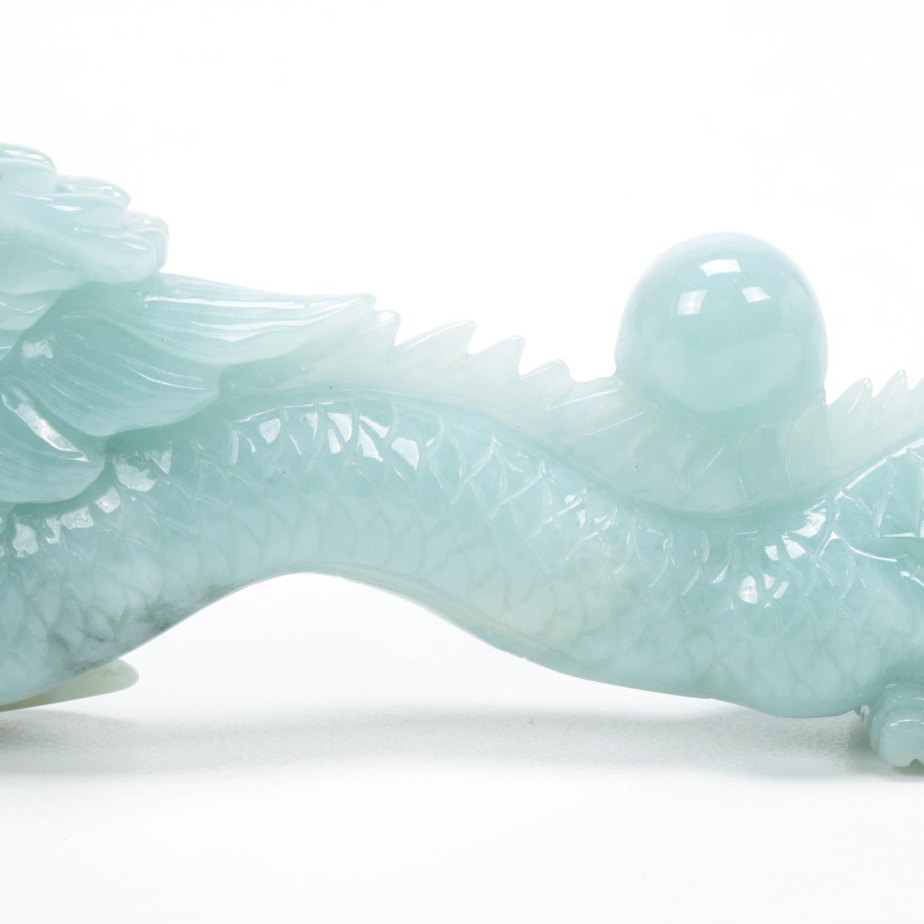 Chinese Carved Jade Dragon Figurine EBTH