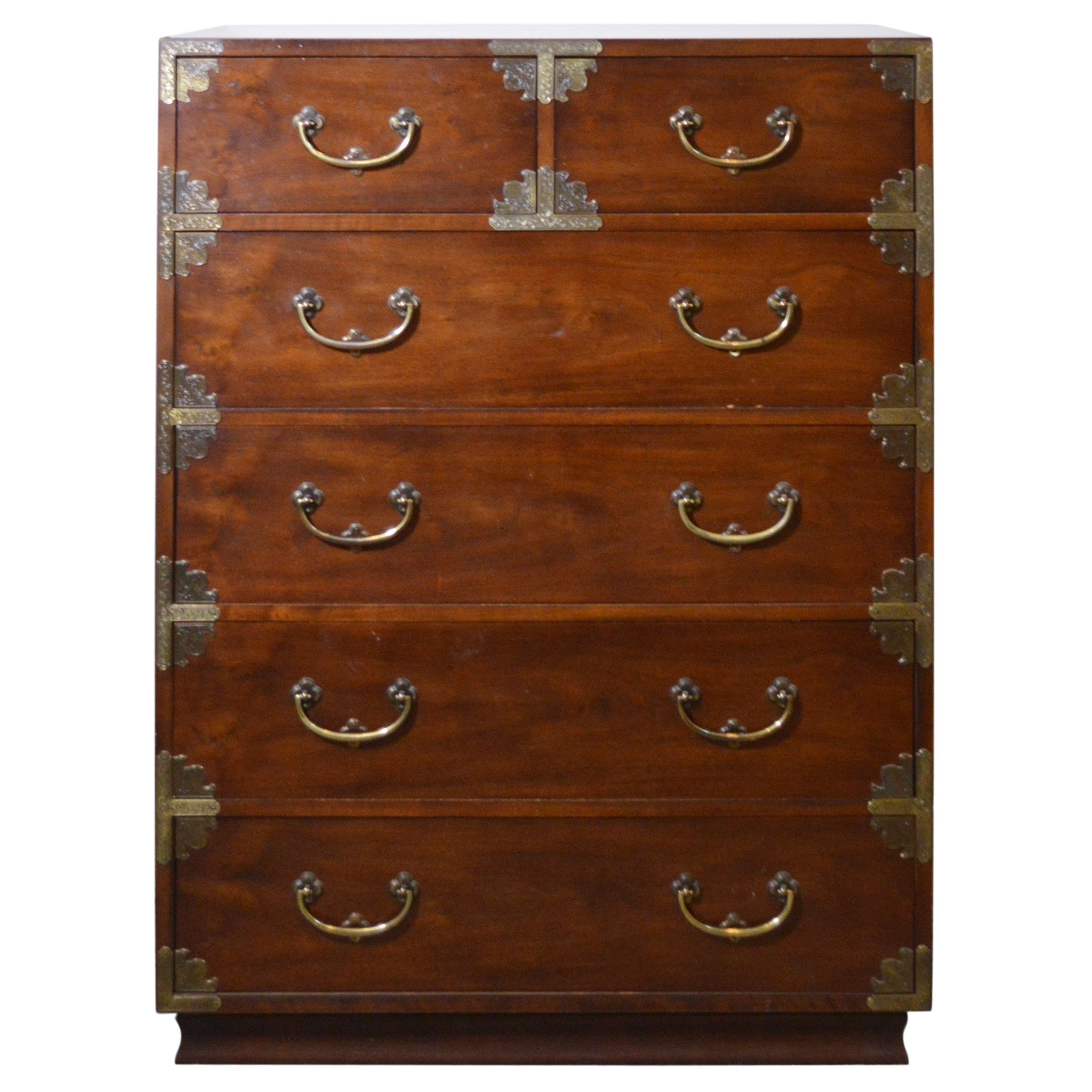 Henredon "Pan Asian" Tansu Campaign Style Mahogany Chest of Drawers EBTH