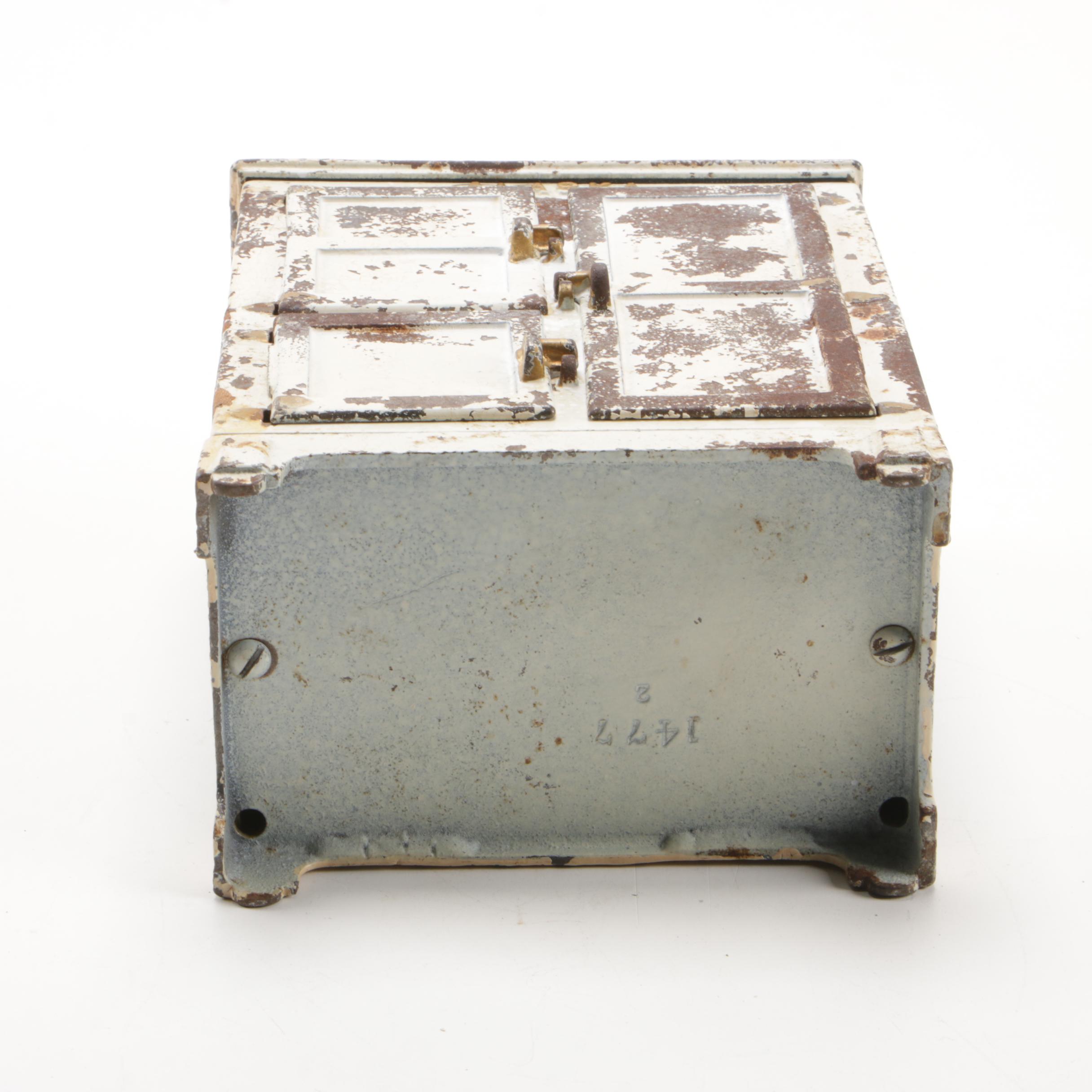 Arcade "Alaska" Cast Iron Toy Icebox with Glass Ice Block EBTH