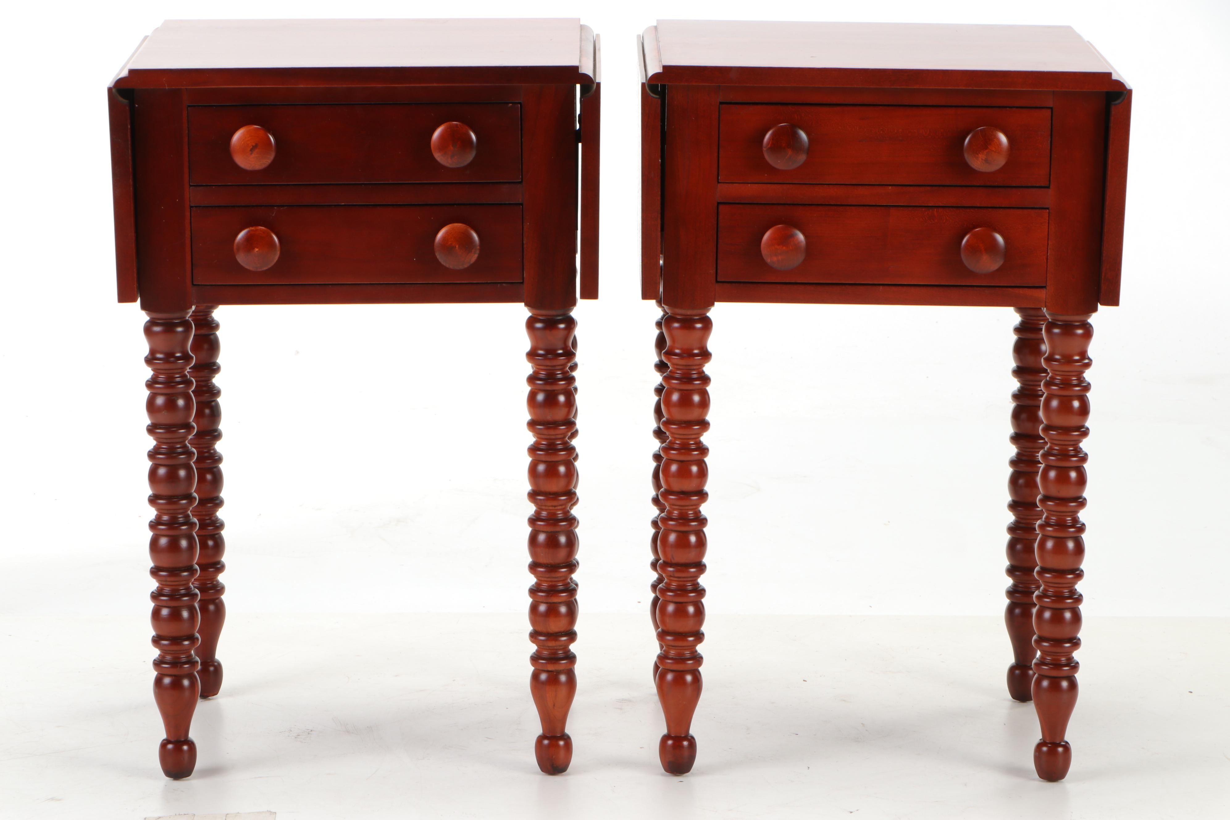 Pair of Davis Furniture Federal Style Cherry Nightstands, Mid20th
