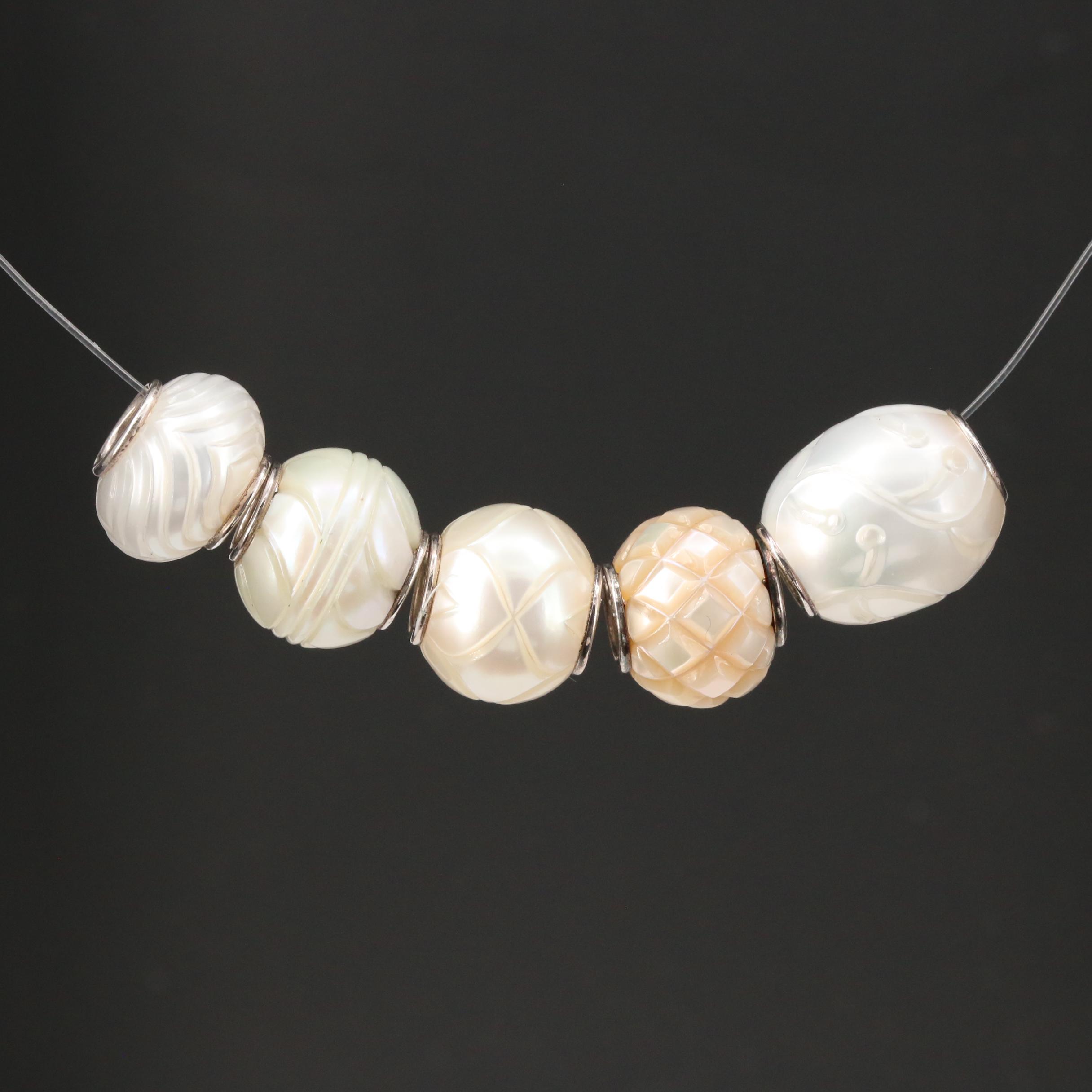 Galetea "Queen Bead" Sterling Mother of Pearl Bead EBTH