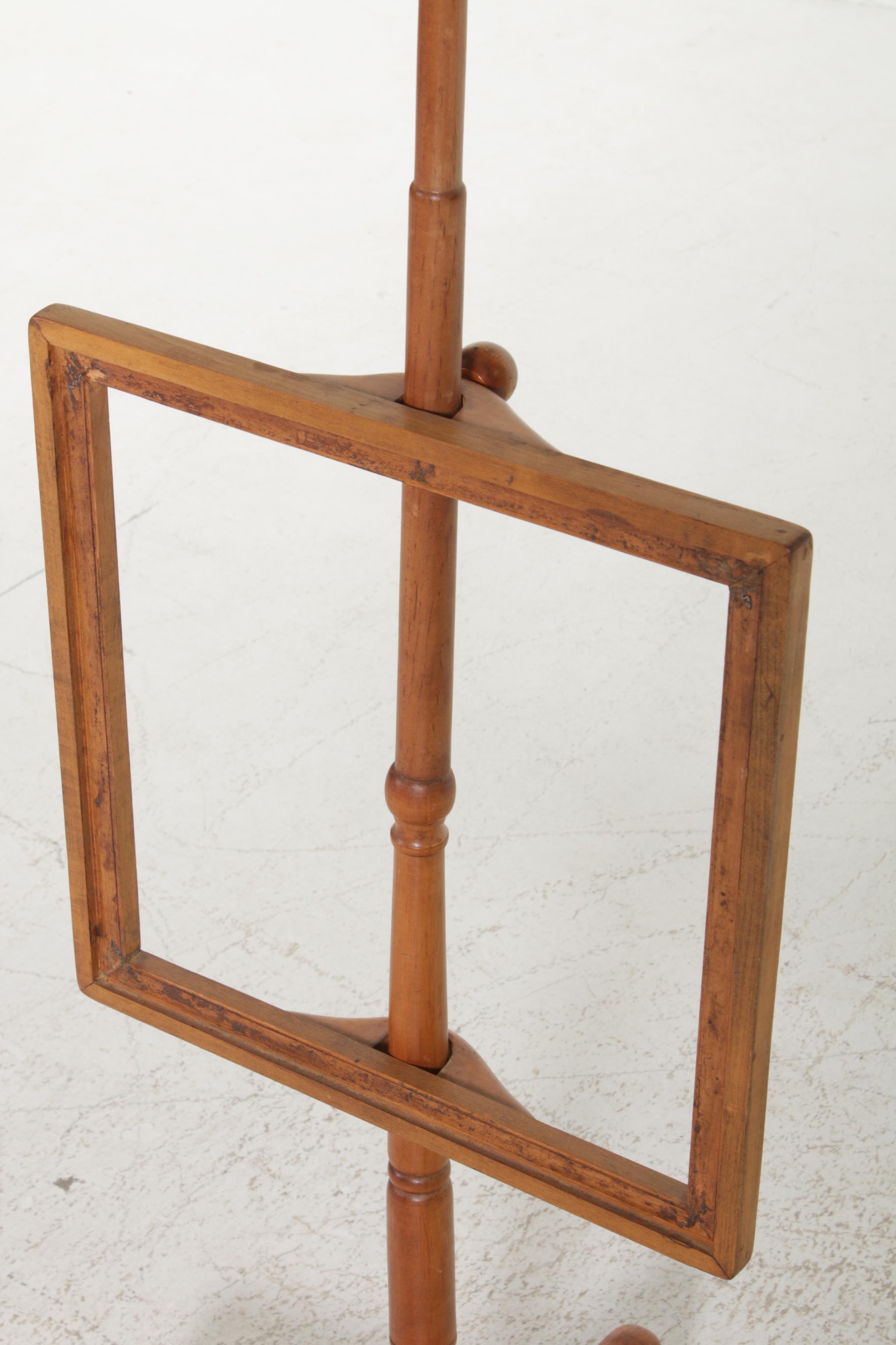 Turned Wood Pole Fire Screen Stand EBTH