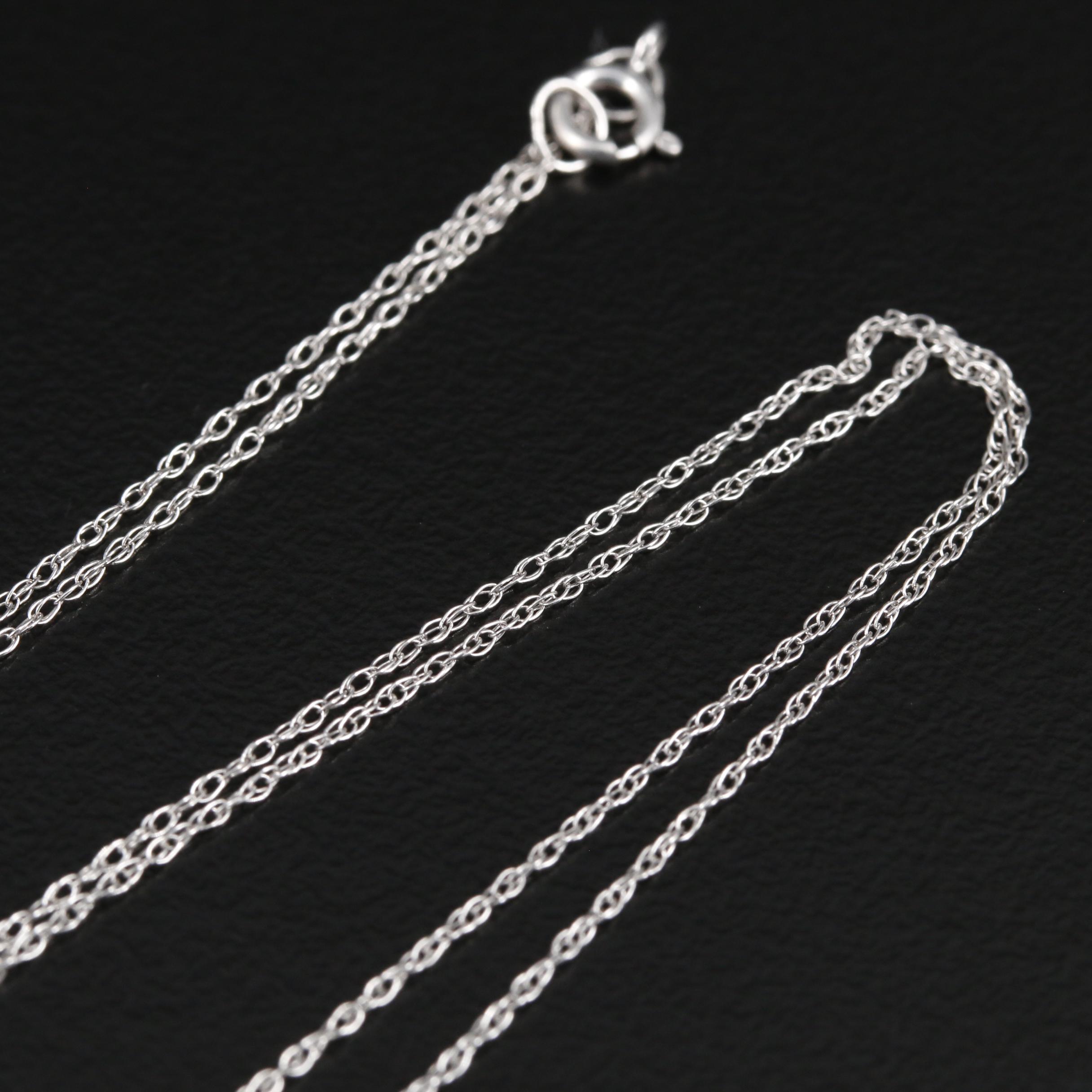 14K Gold Diamond Double Loop Pendant Necklace EBTH