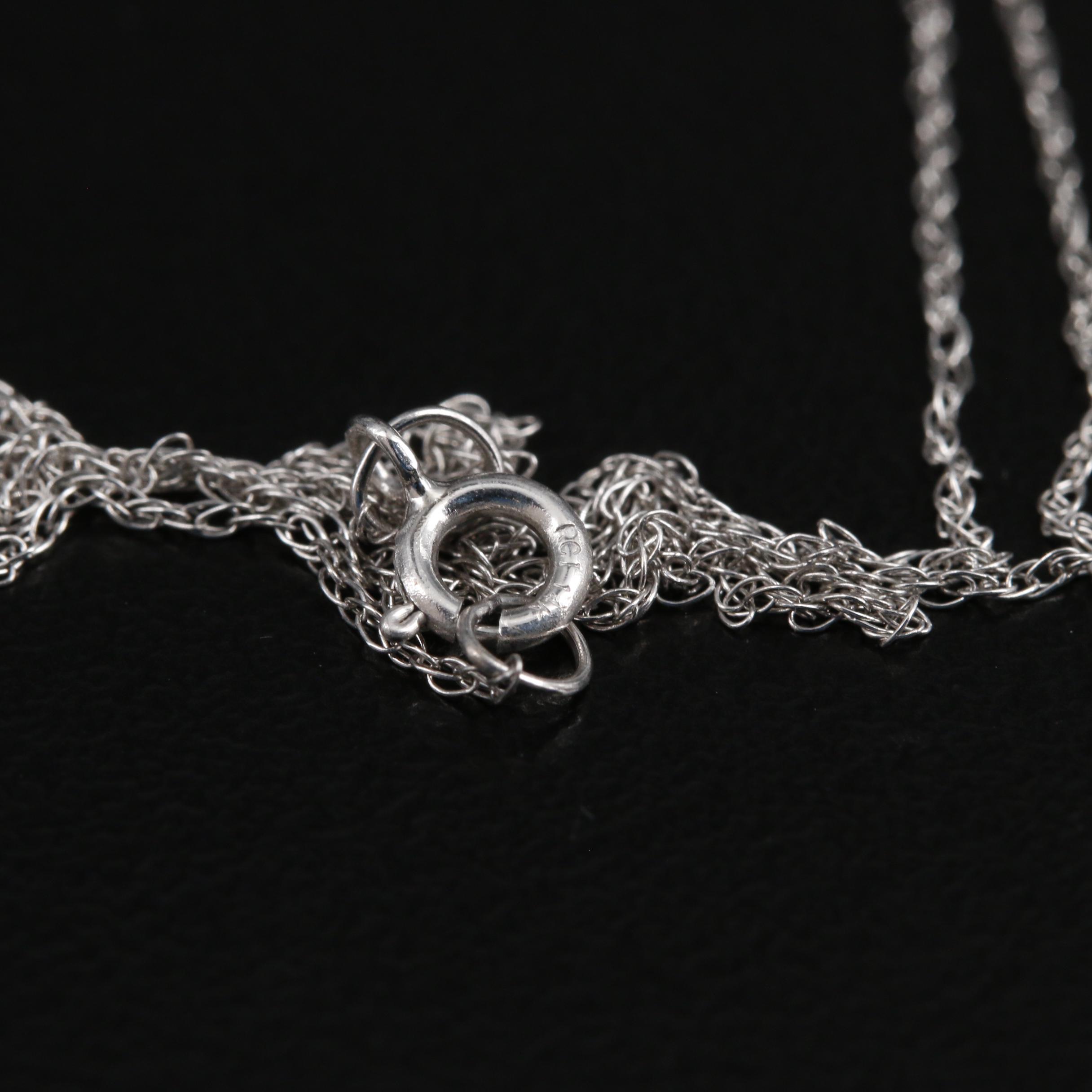 14K Gold Diamond Double Loop Pendant Necklace EBTH