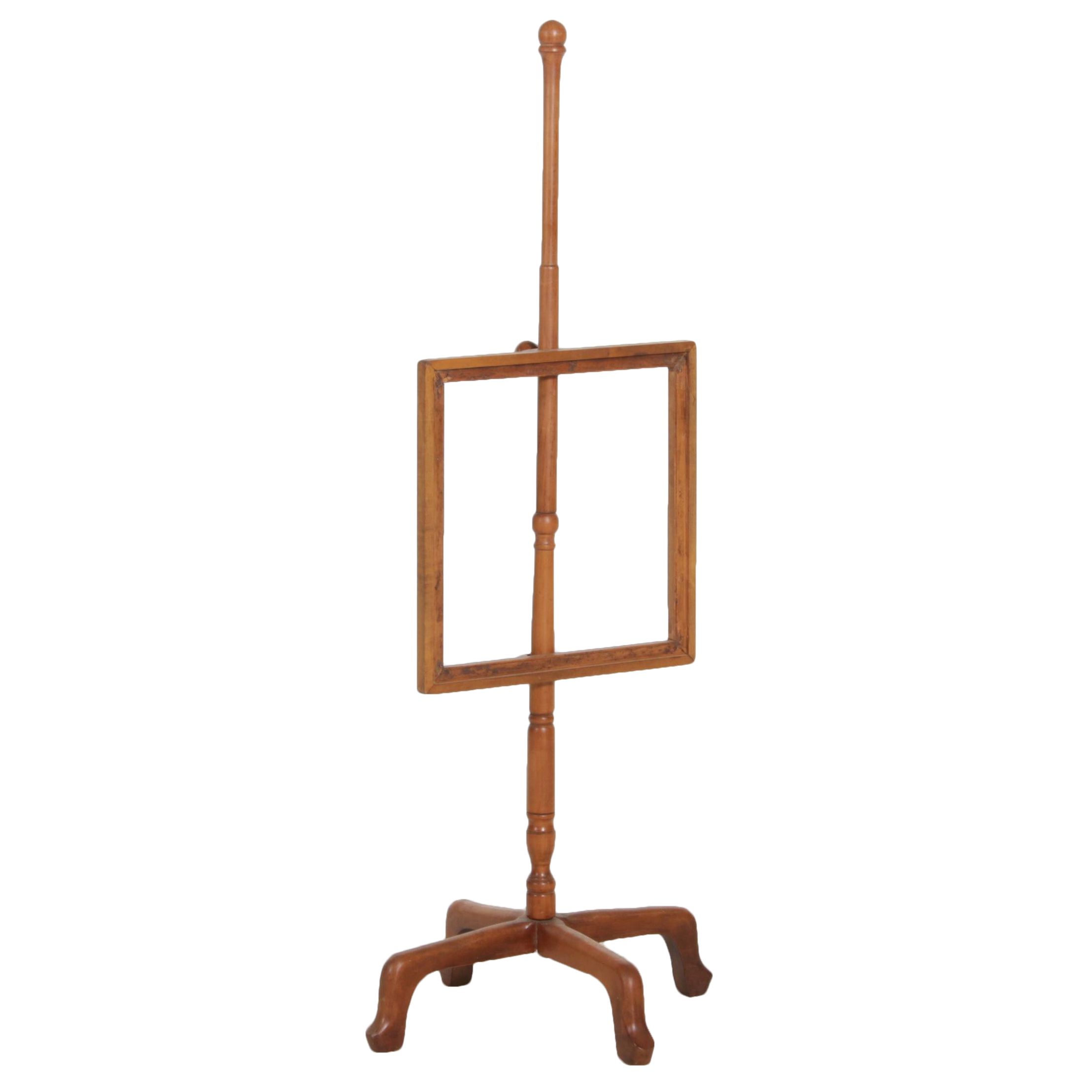 Turned Wood Pole Fire Screen Stand EBTH