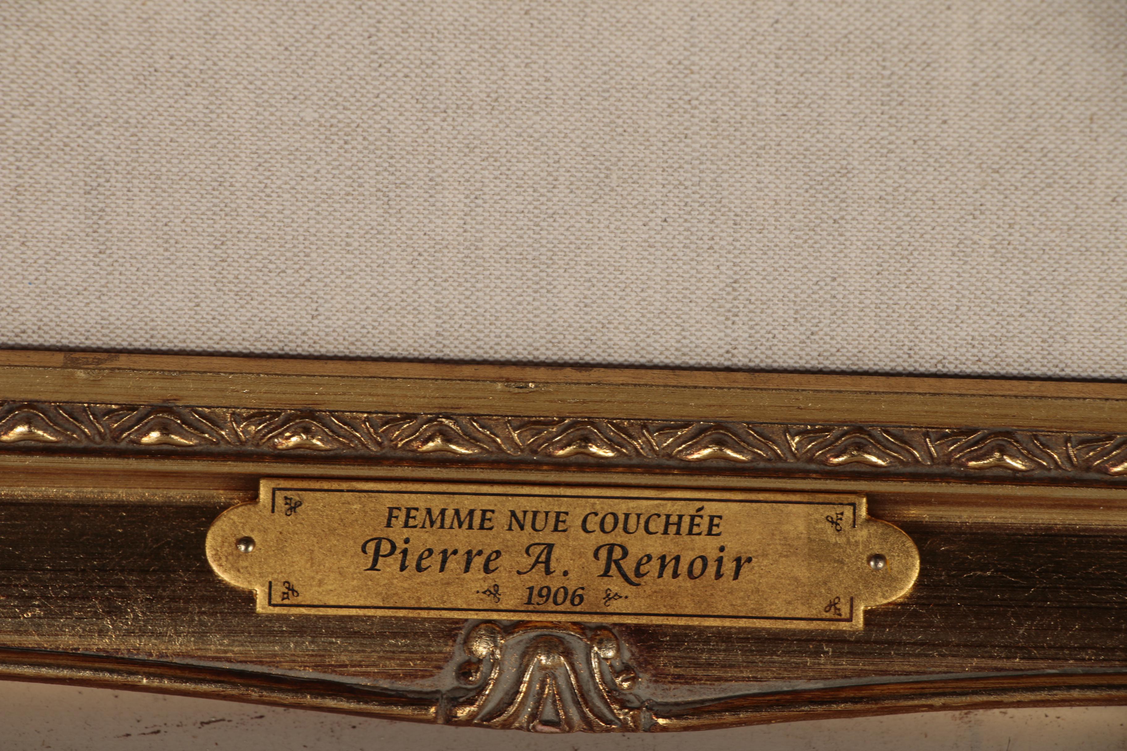 PierreAuguste Renoir Restrike Etching "Femme Nue Couchée (Tournée à