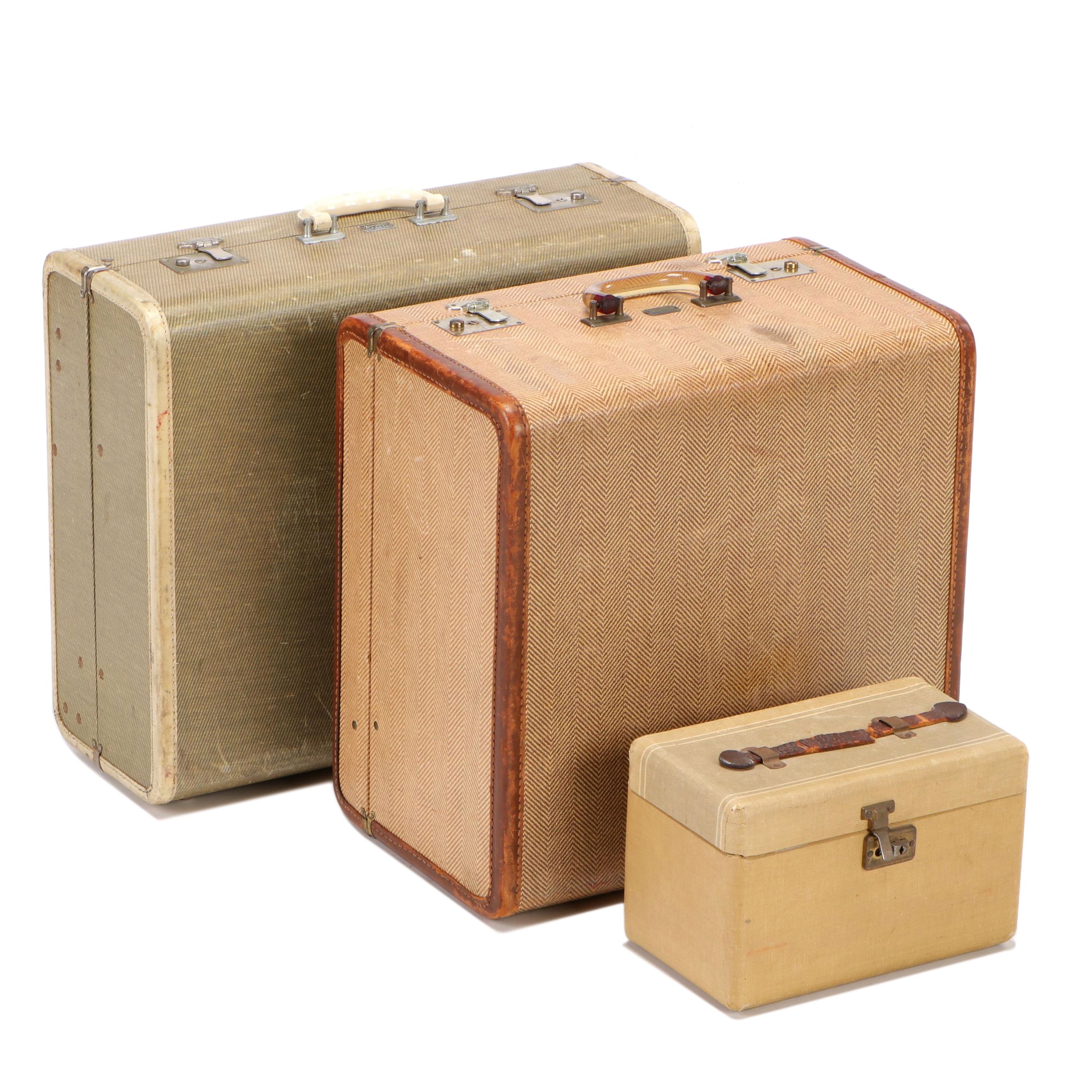 Anchor Brand Travelaire And Durabilt Luggage Suitcases With Train Case 