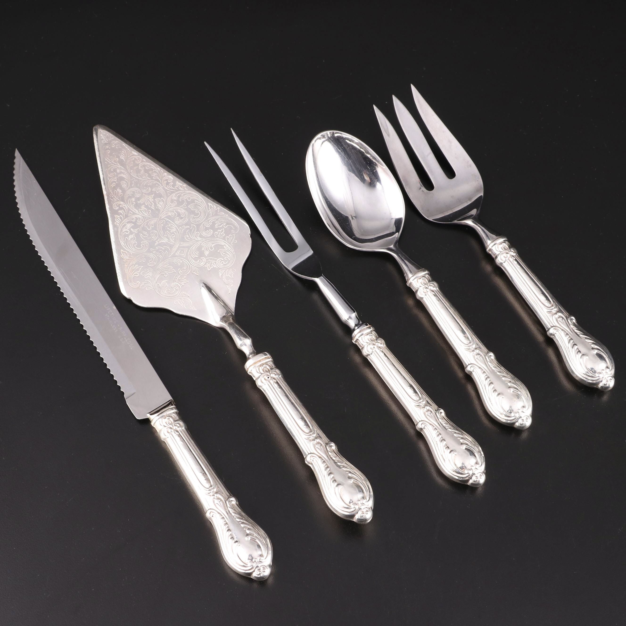 Crown Sterling Silver Handled Carving Set and Serving Utensils EBTH