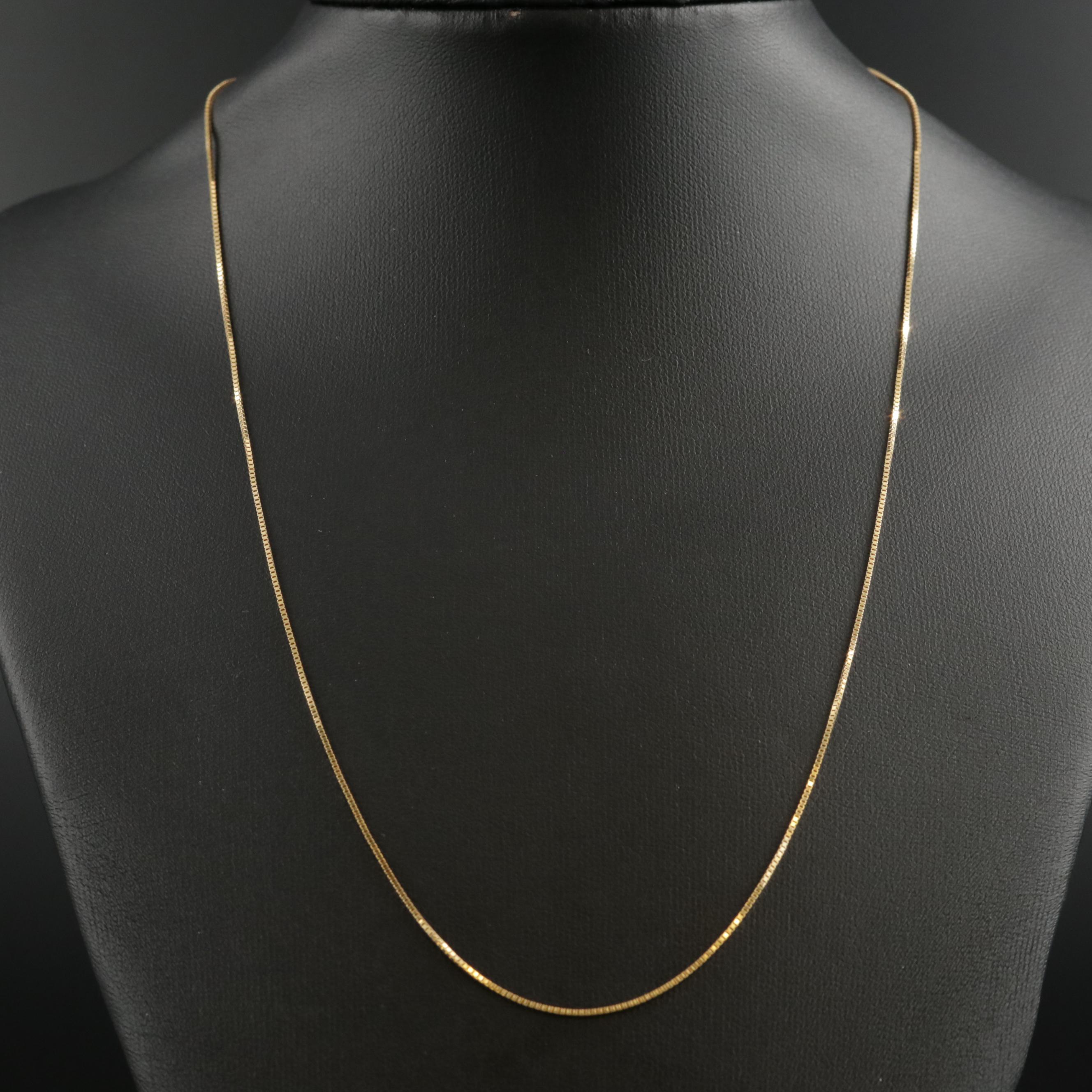 Vintage Krementz 14K Yellow Gold Box Chain Necklace EBTH