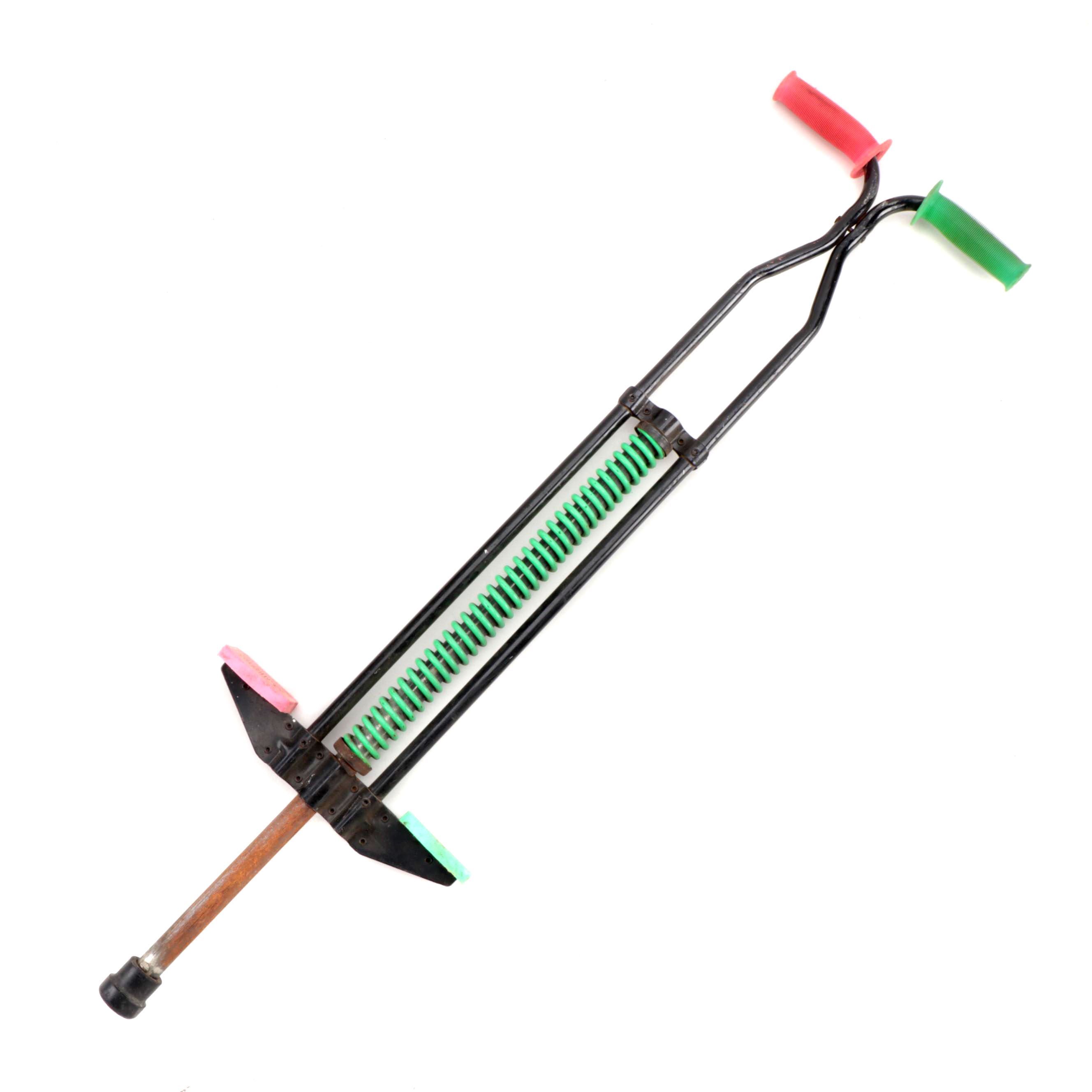 pink and green pogo stick
