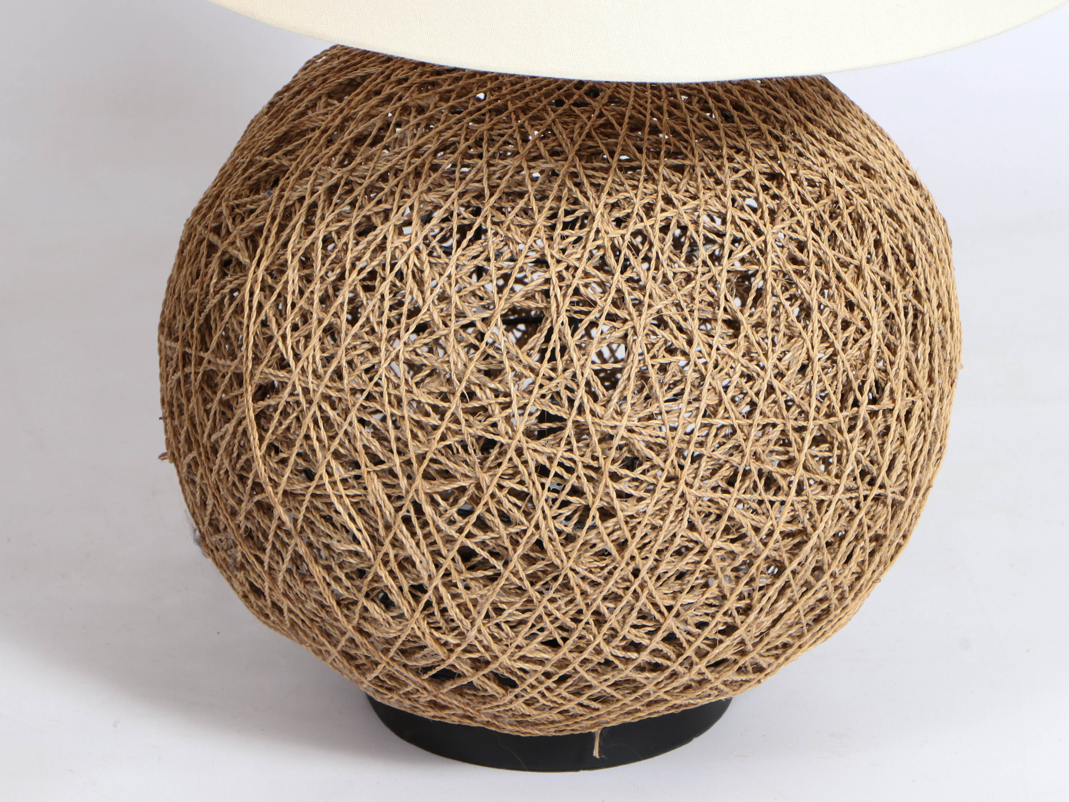 Twine Table Lamps with Fabric Drum Shades EBTH