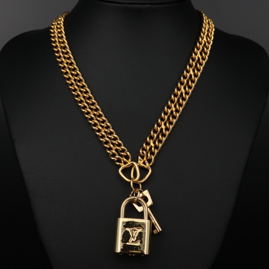 Louis Vuitton Key and Lock Pendant Necklace | EBTH