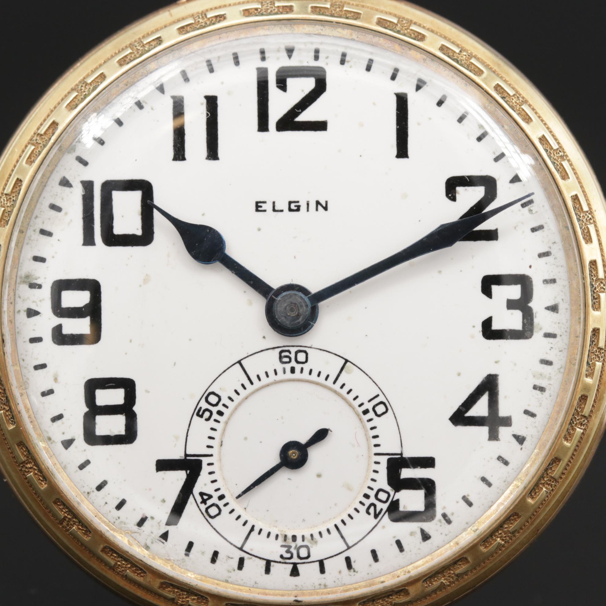 1924 Elgin Railroad Grade Gold Filled Pocket Watch EBTH