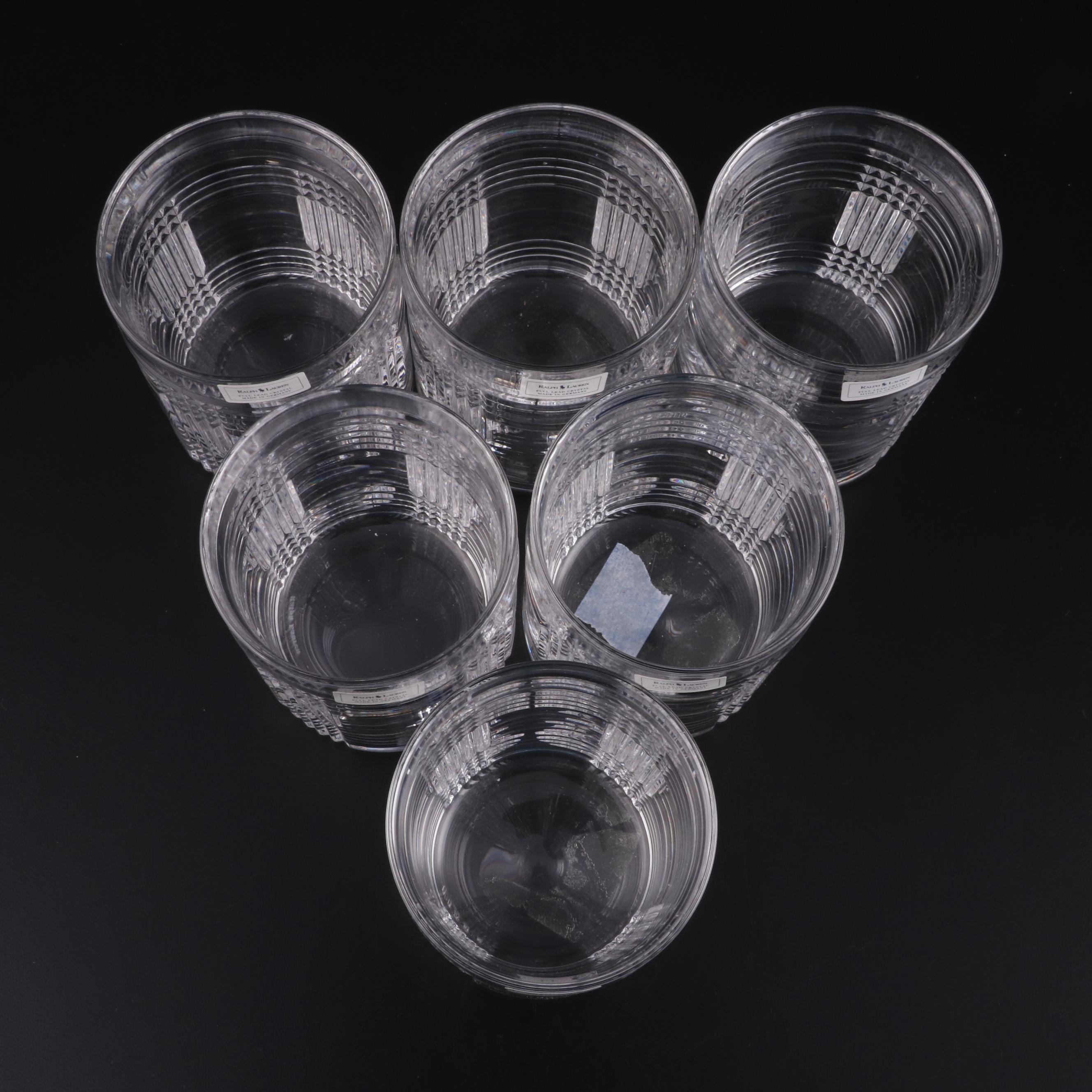 Ralph Lauren "Glen Plaid" Crystal Double Old Fashioned Glasses EBTH