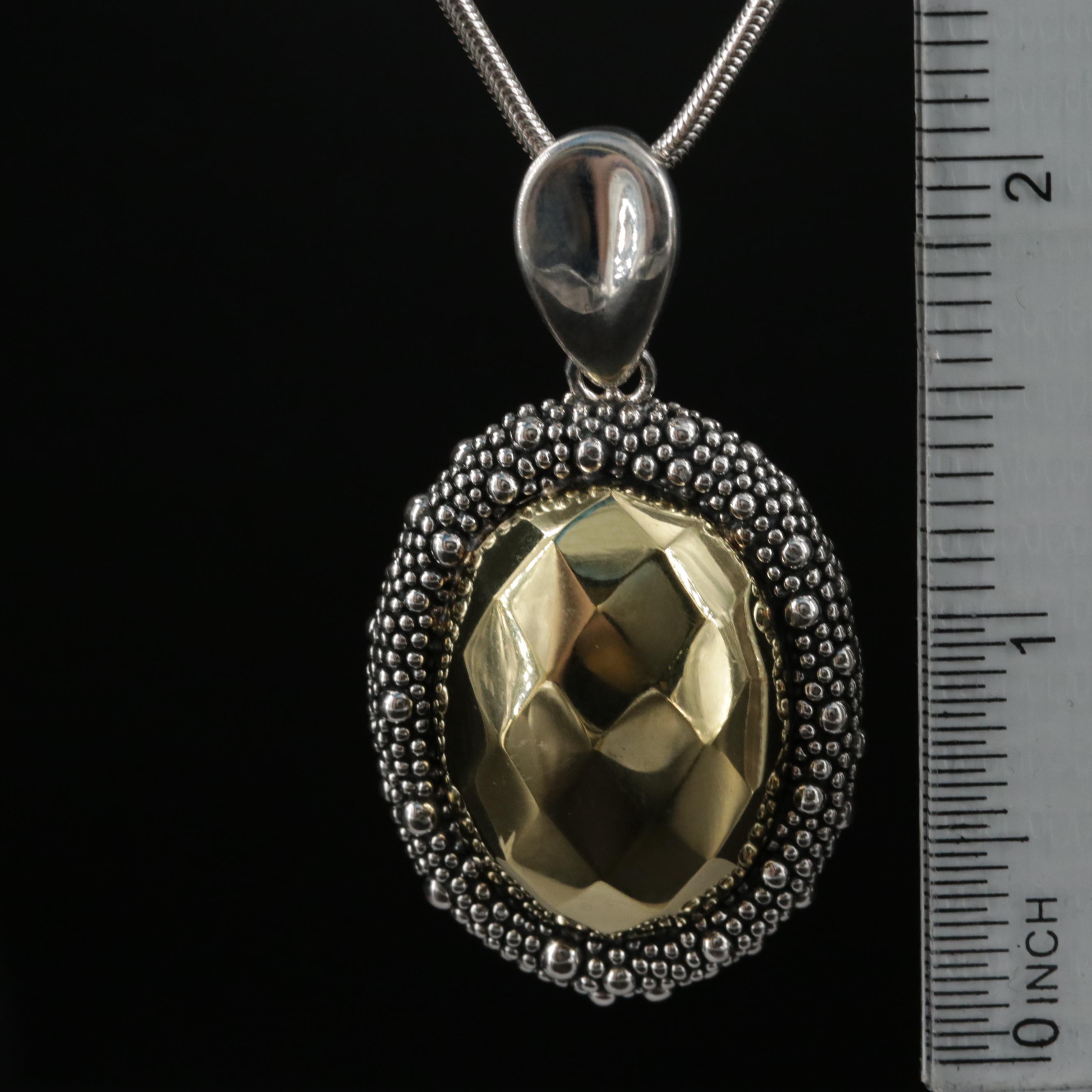 Michael Dawkins Sterling Enhancer Pendant on Fine Silver Snake Chain