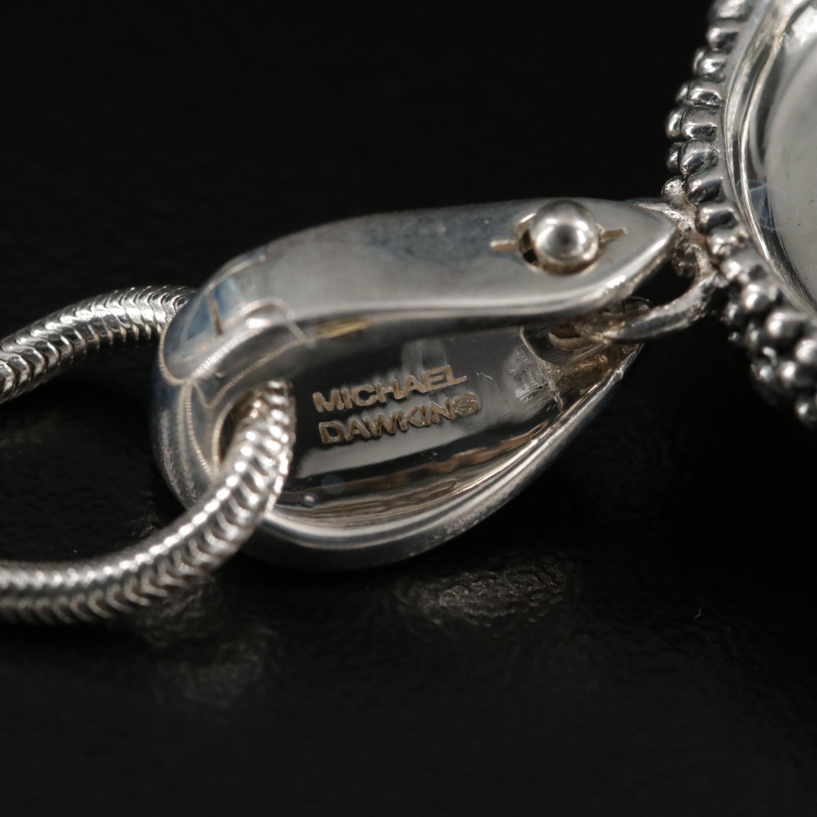Michael Dawkins Sterling Enhancer Pendant on Fine Silver Snake Chain