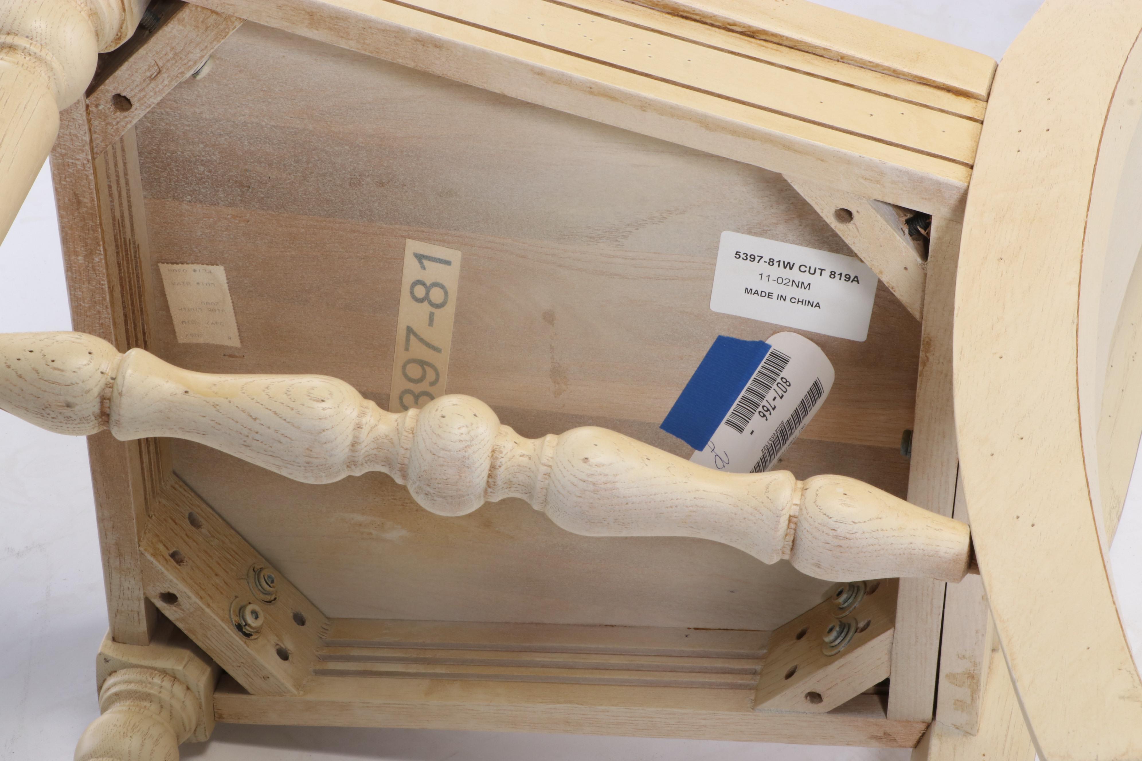 Broyhill "Attic Heirlooms" Whitewashed Oak LiftLid Desk and Side Chair