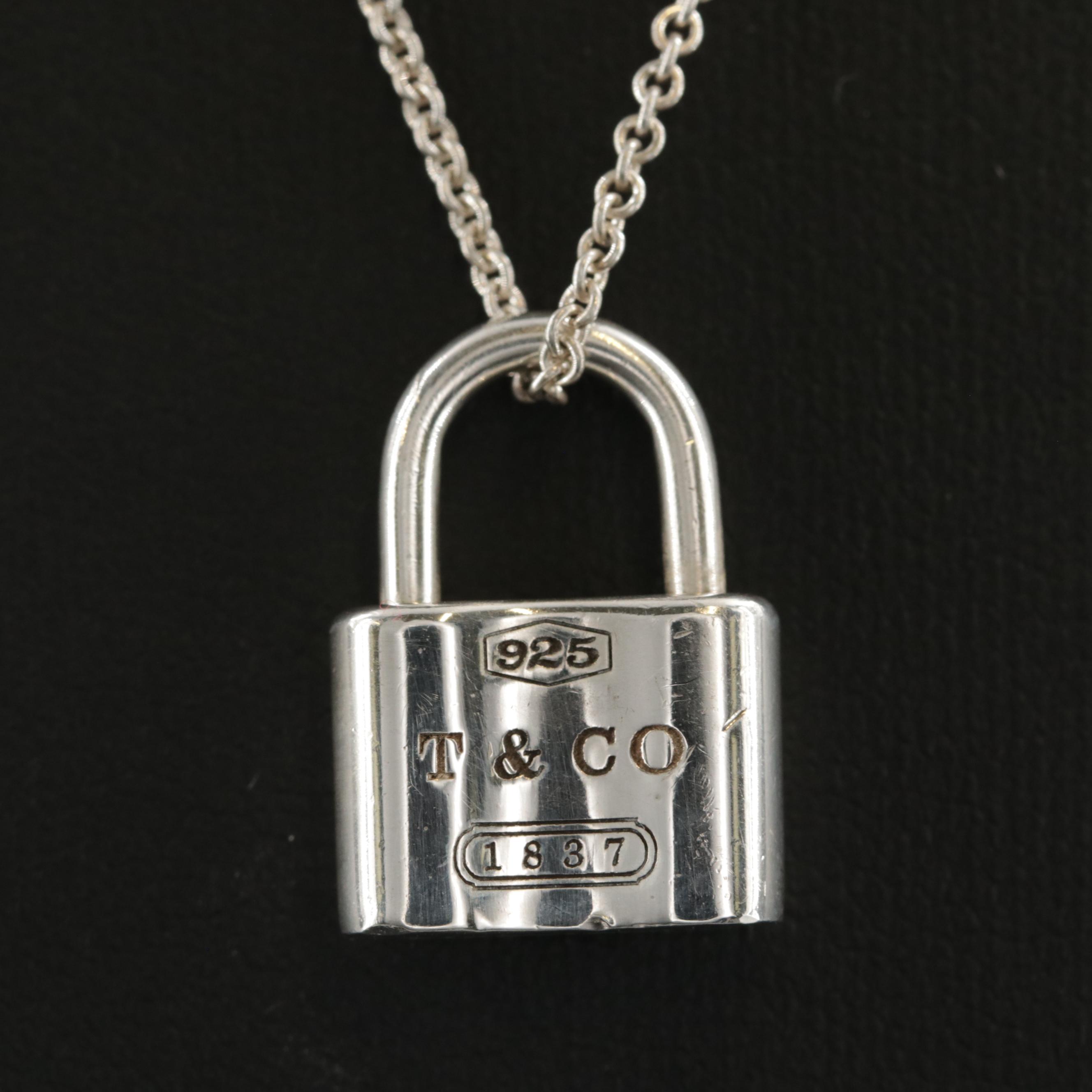 Tiffany & Co Sterling Lock Pendant Necklace EBTH