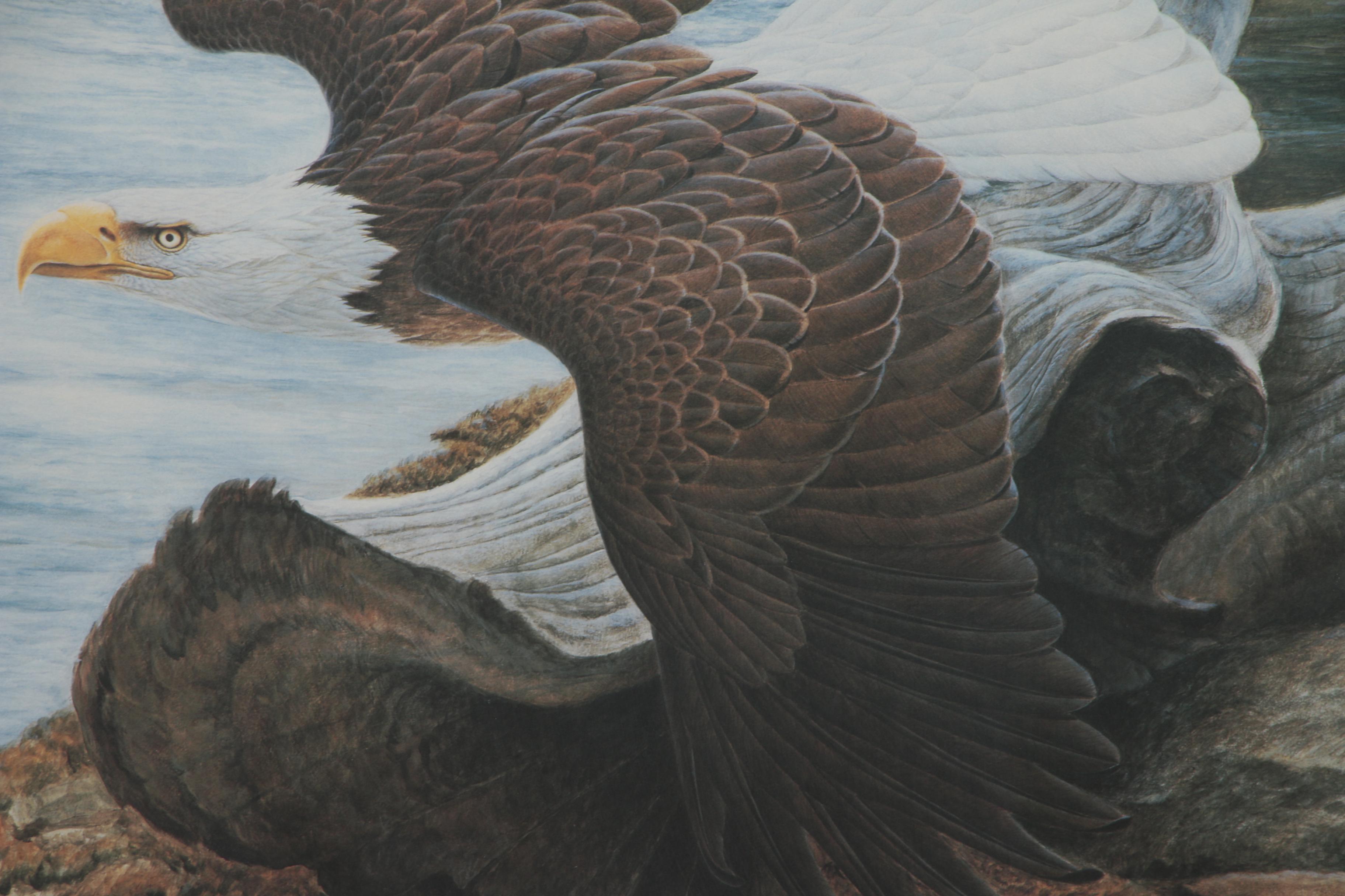 John Ruthven Offset Lithograph "Bald Eagles at Misty Fjords" 1990 EBTH