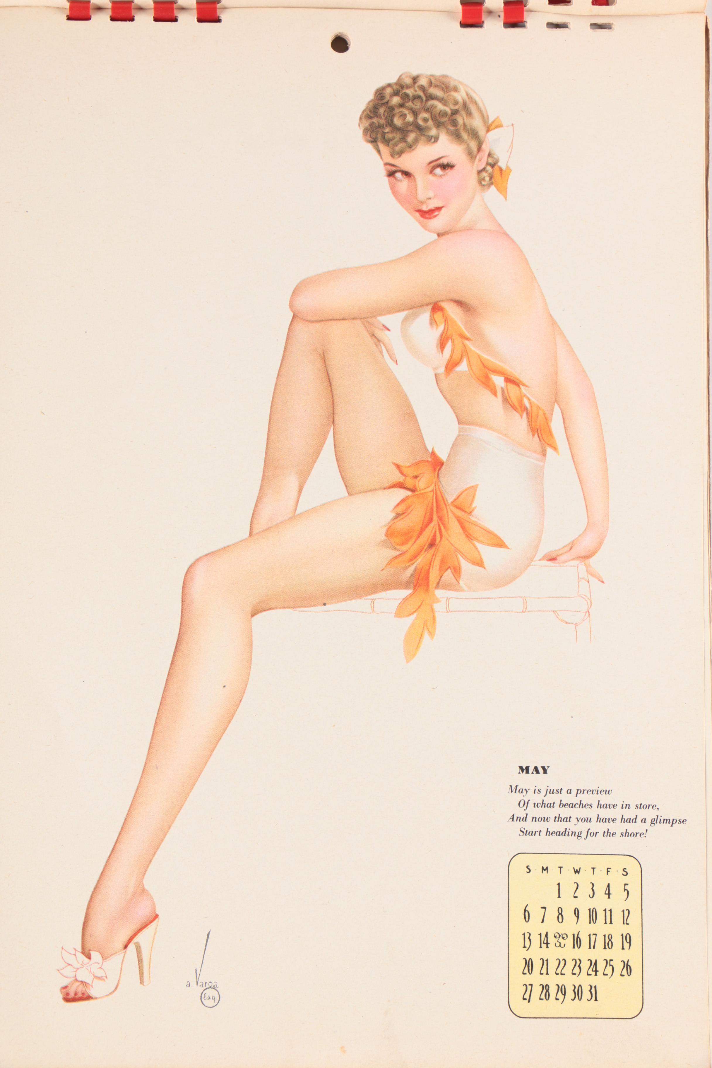 Varga Girls Pin Up Print Calendar For Esquire Magazine 1944 EBTH