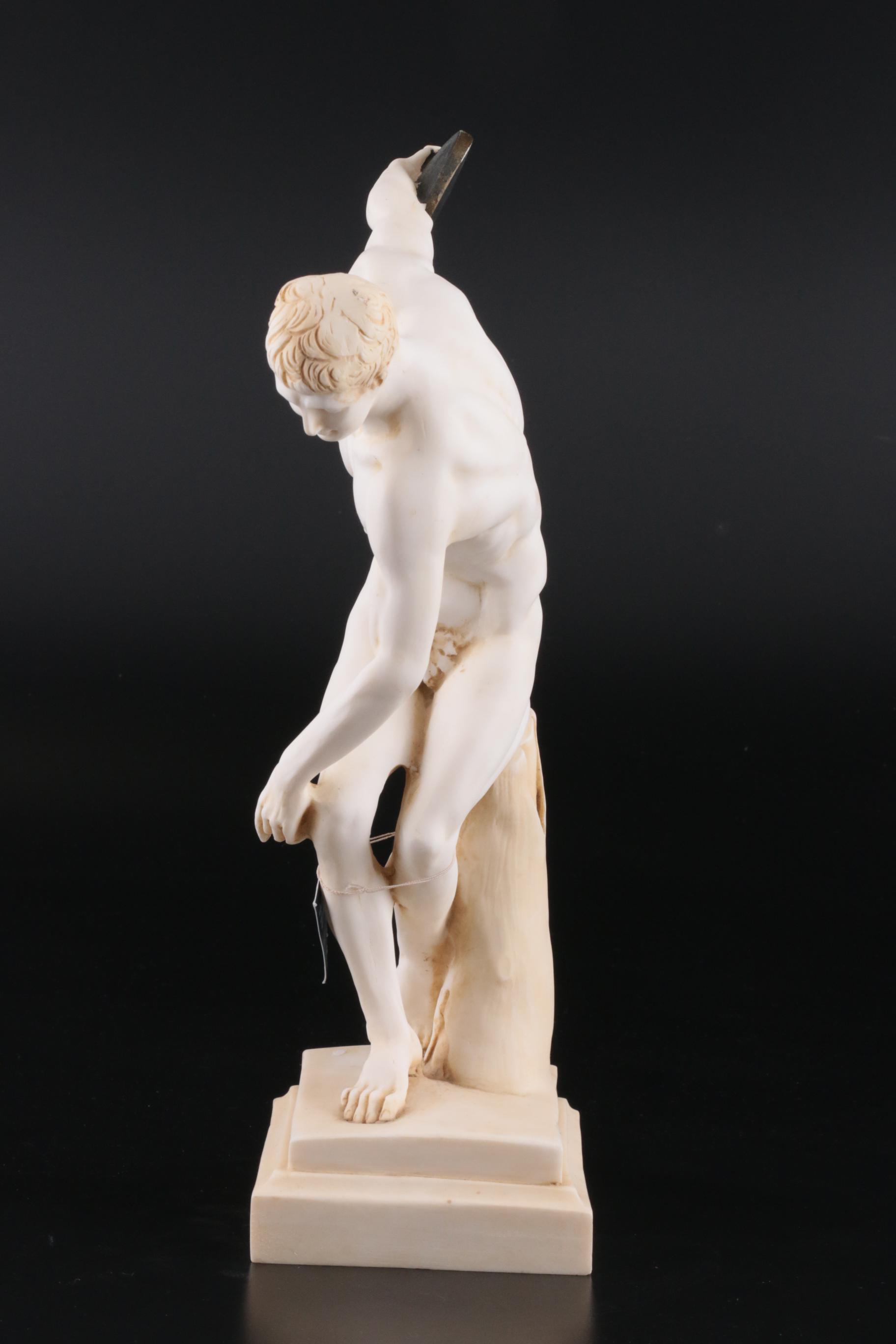 Alabaster Greek "Discus Thrower" Figurine EBTH