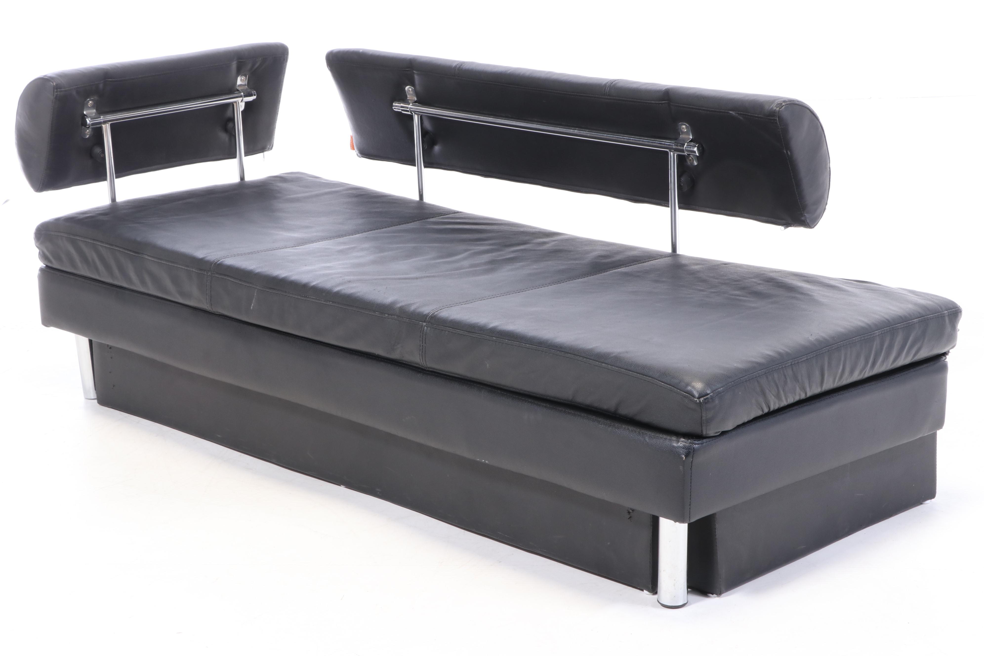 At Home Vinyl Upholstered Day Bed Futon EBTH