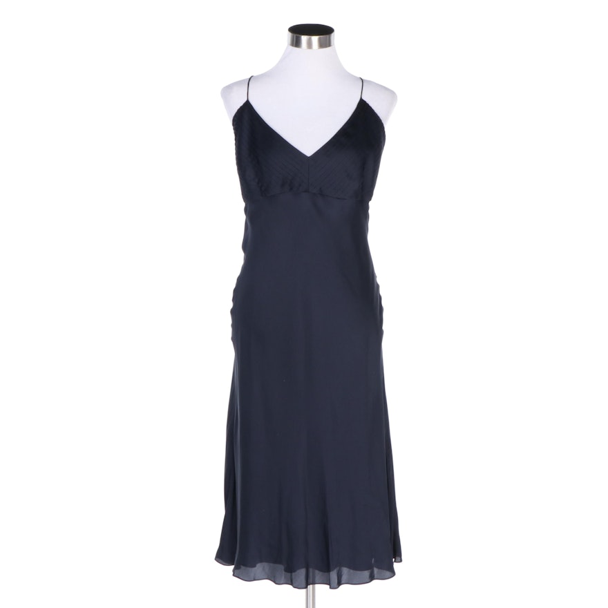 Ralph Lauren Black Label Navy Blue Silk Evening Slip Dress