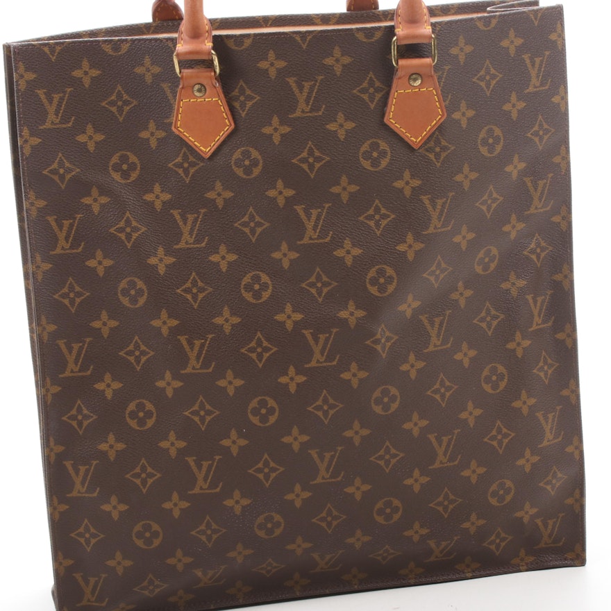 Louis Vuitton Malletier Sac Plat in Monogram Canvas with Vachetta Leather | EBTH