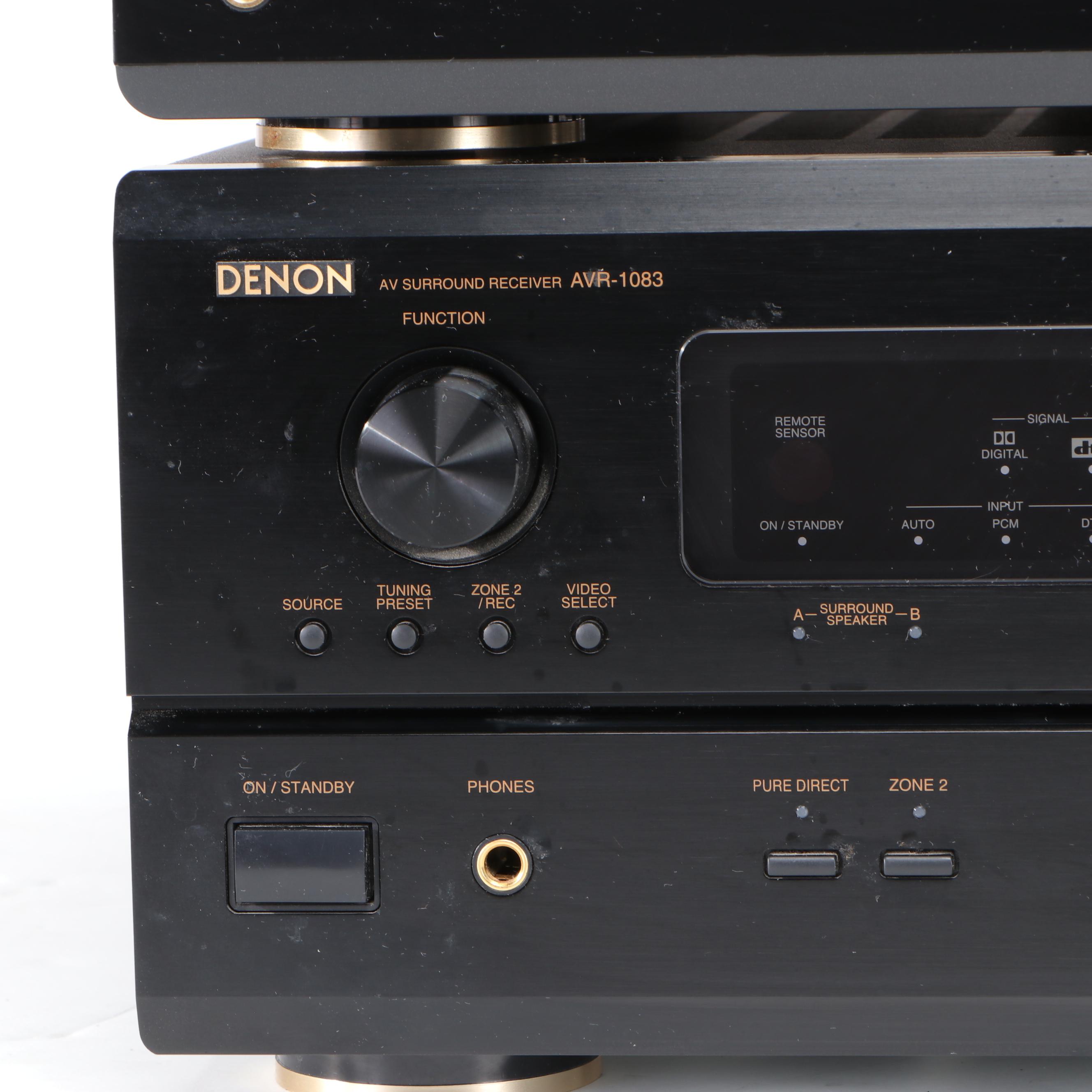Denon 5 Disc CD Player and Receiver with Sony BluRay DVD Player EBTH