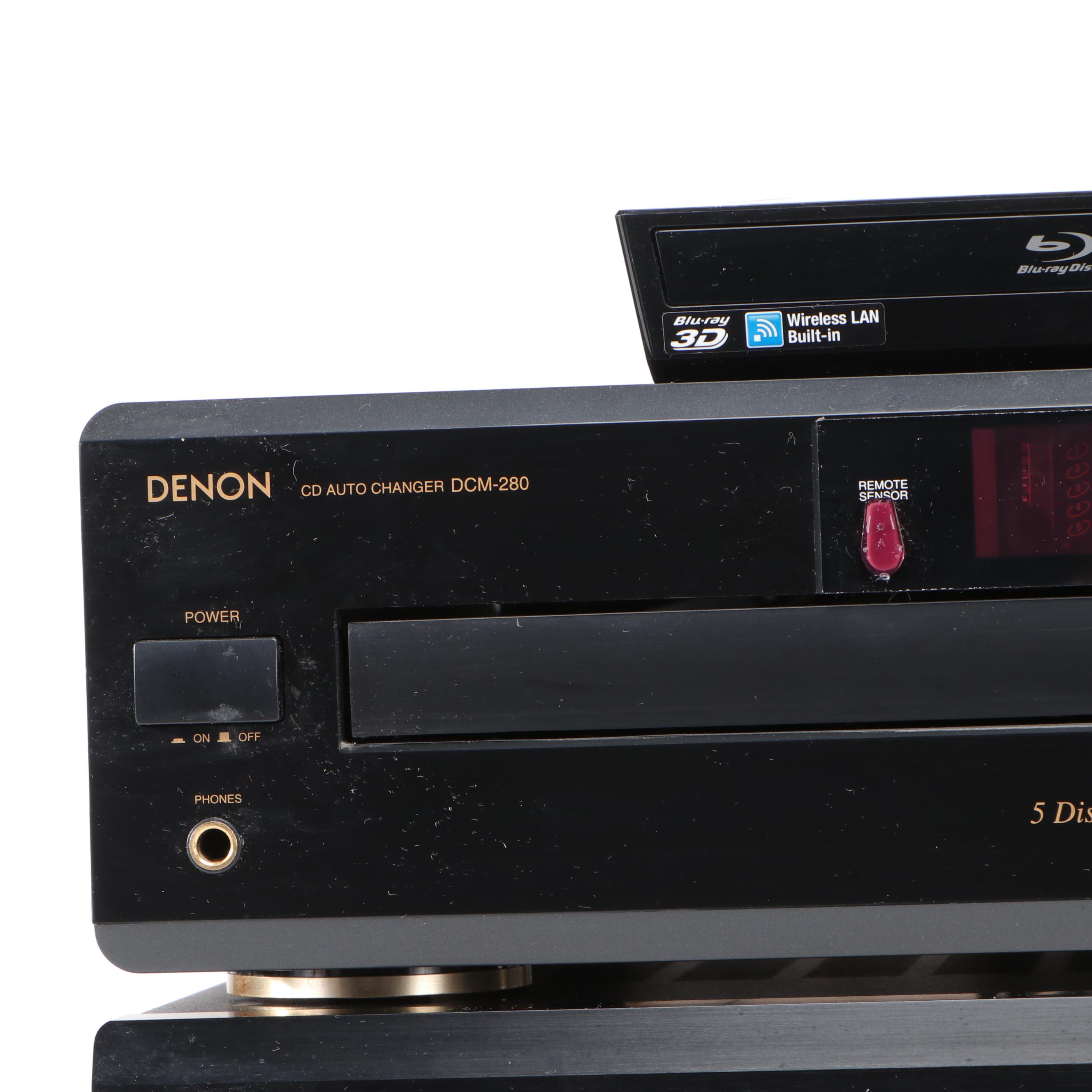 Denon 5 Disc CD Player and Receiver with Sony BluRay DVD Player EBTH