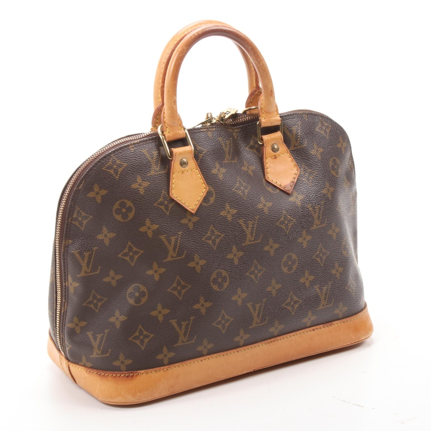 Louis Vuitton Damier Ebene Alma BB Handbag Satchel For Sale at 1stDibs