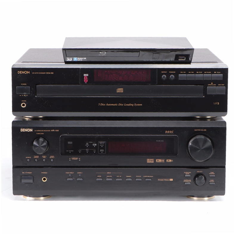Denon 5 Disc CD Player and Receiver with Sony BluRay DVD Player EBTH