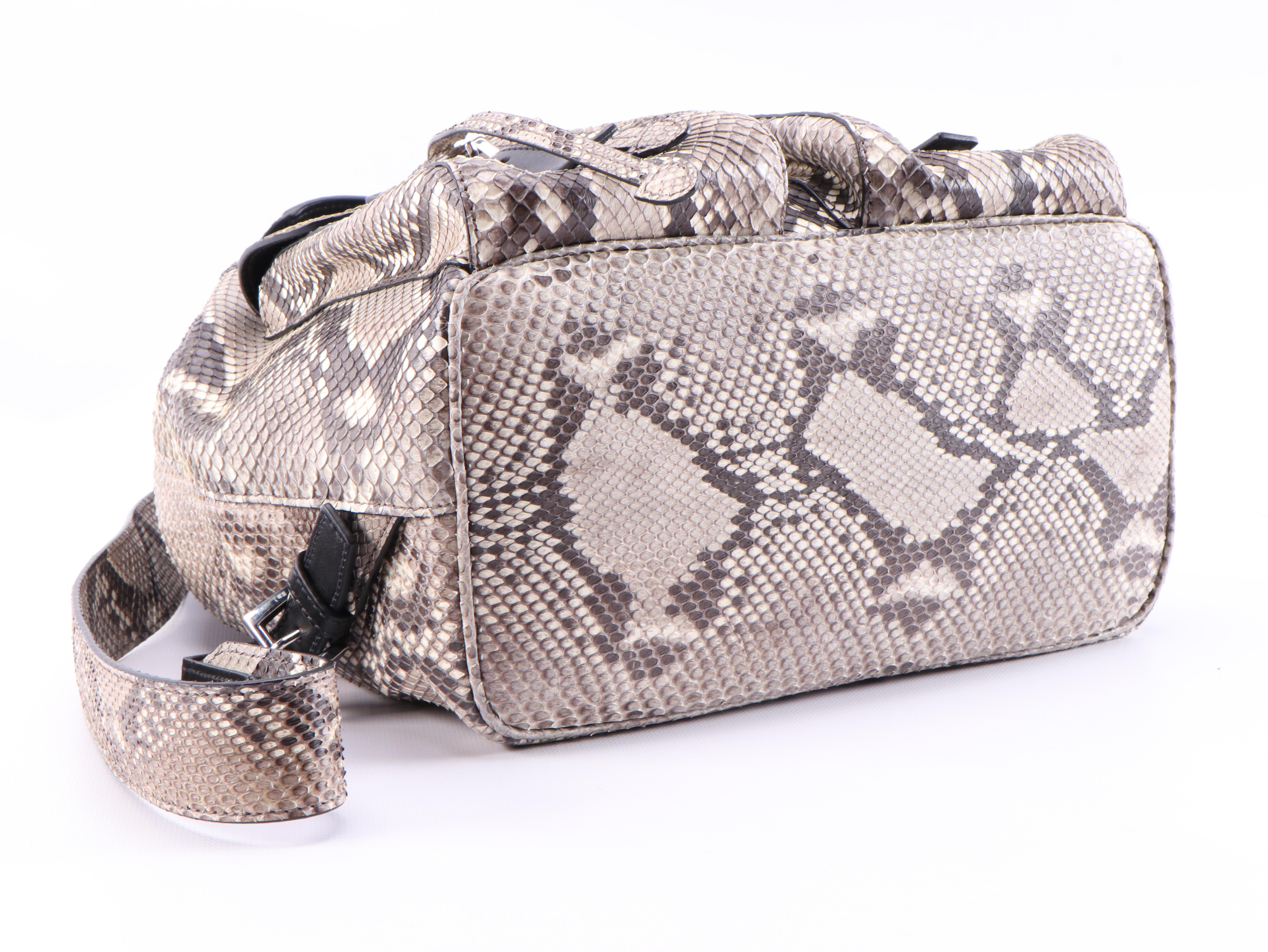 Prada Python and Black Leather Double Pocket Medium Backpack | EBTH