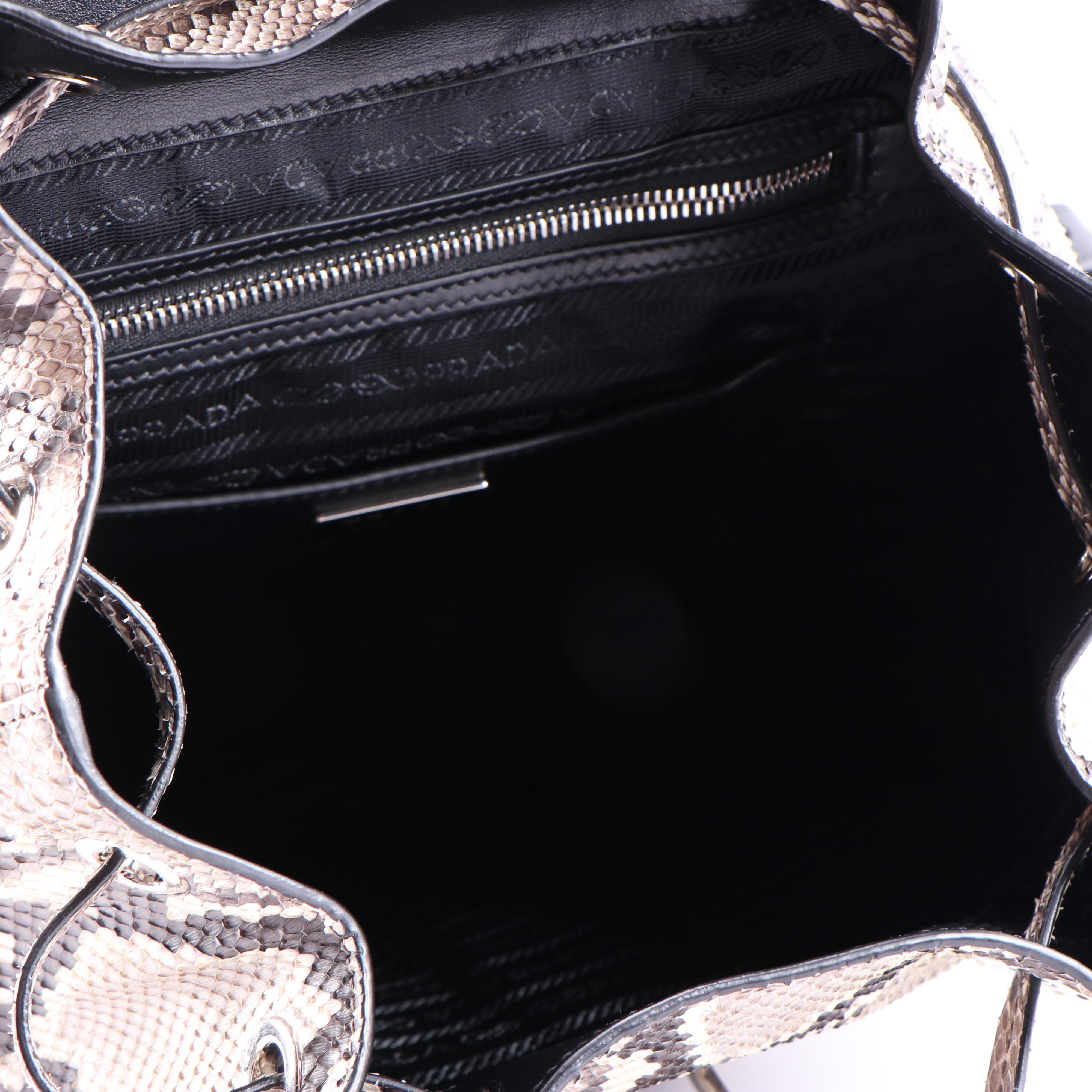 Prada Python and Black Leather Double Pocket Medium Backpack | EBTH