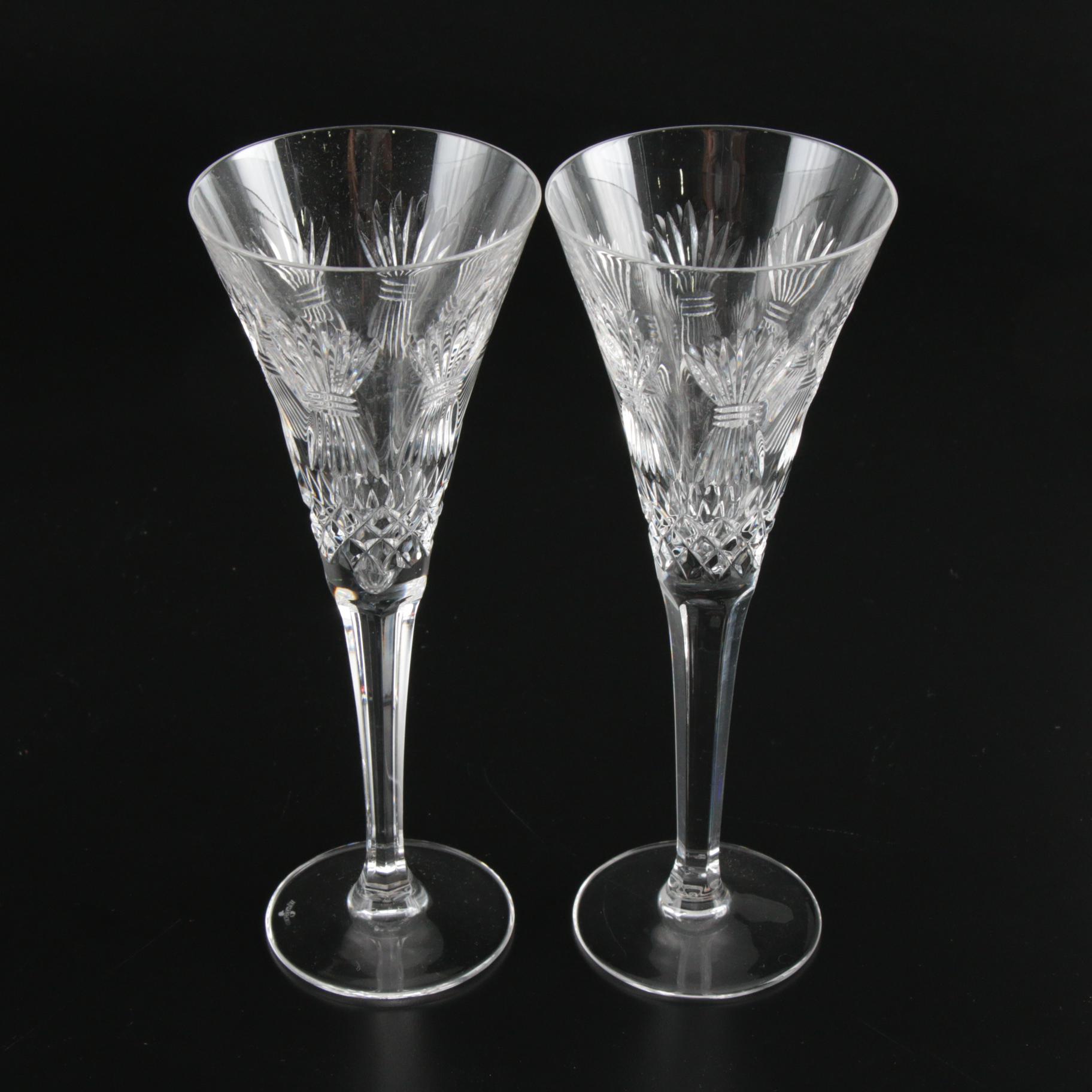 Waterford Crystal "Millennium Series" Champagne Flutes, Set of Twelve
