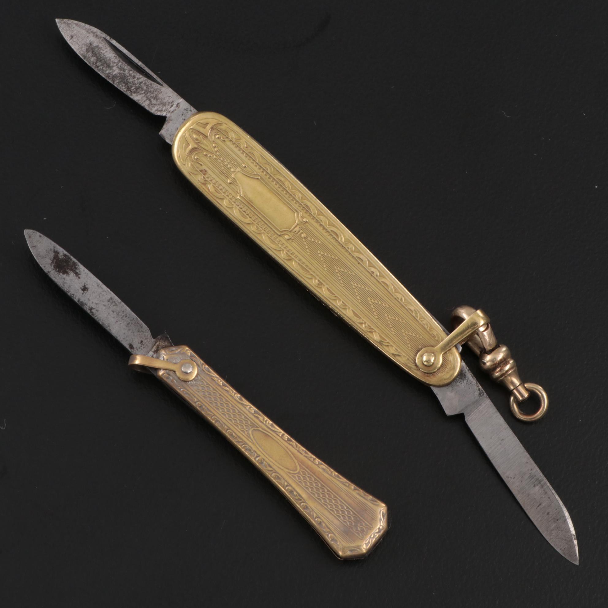 Victorian Style Gold Tone Ladies Pocket Knives EBTH
