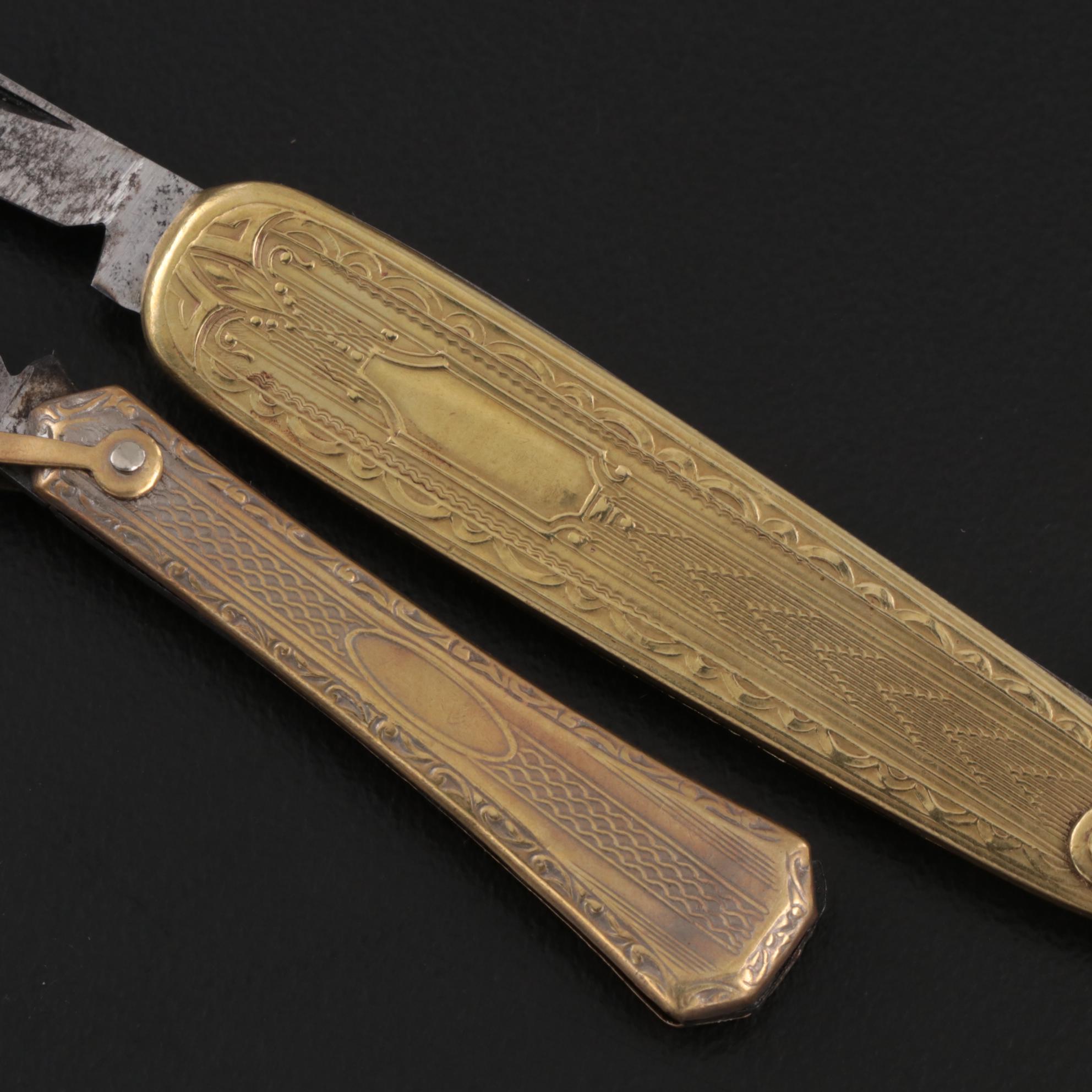 Victorian Style Gold Tone Ladies Pocket Knives EBTH