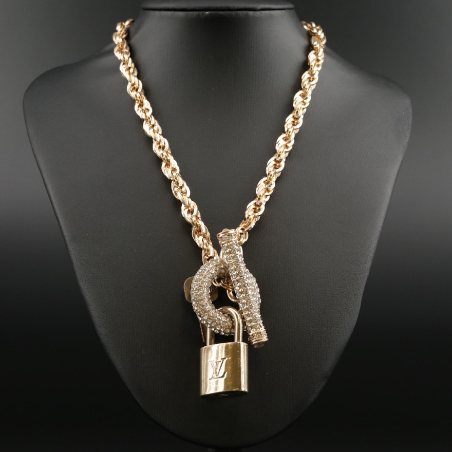 Louis Vuitton Monogram Lock Necklace