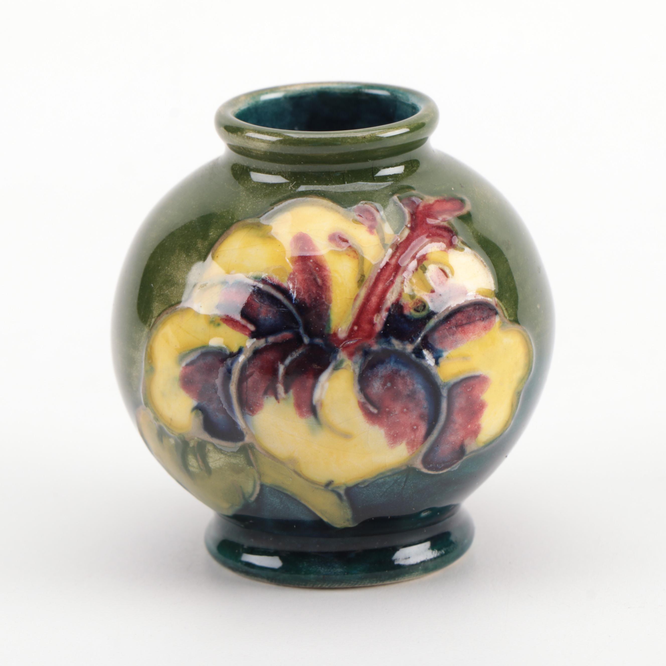 Regina Rosario for Gouda Pottery Bowl with Moorcroft Ceramic Vases and