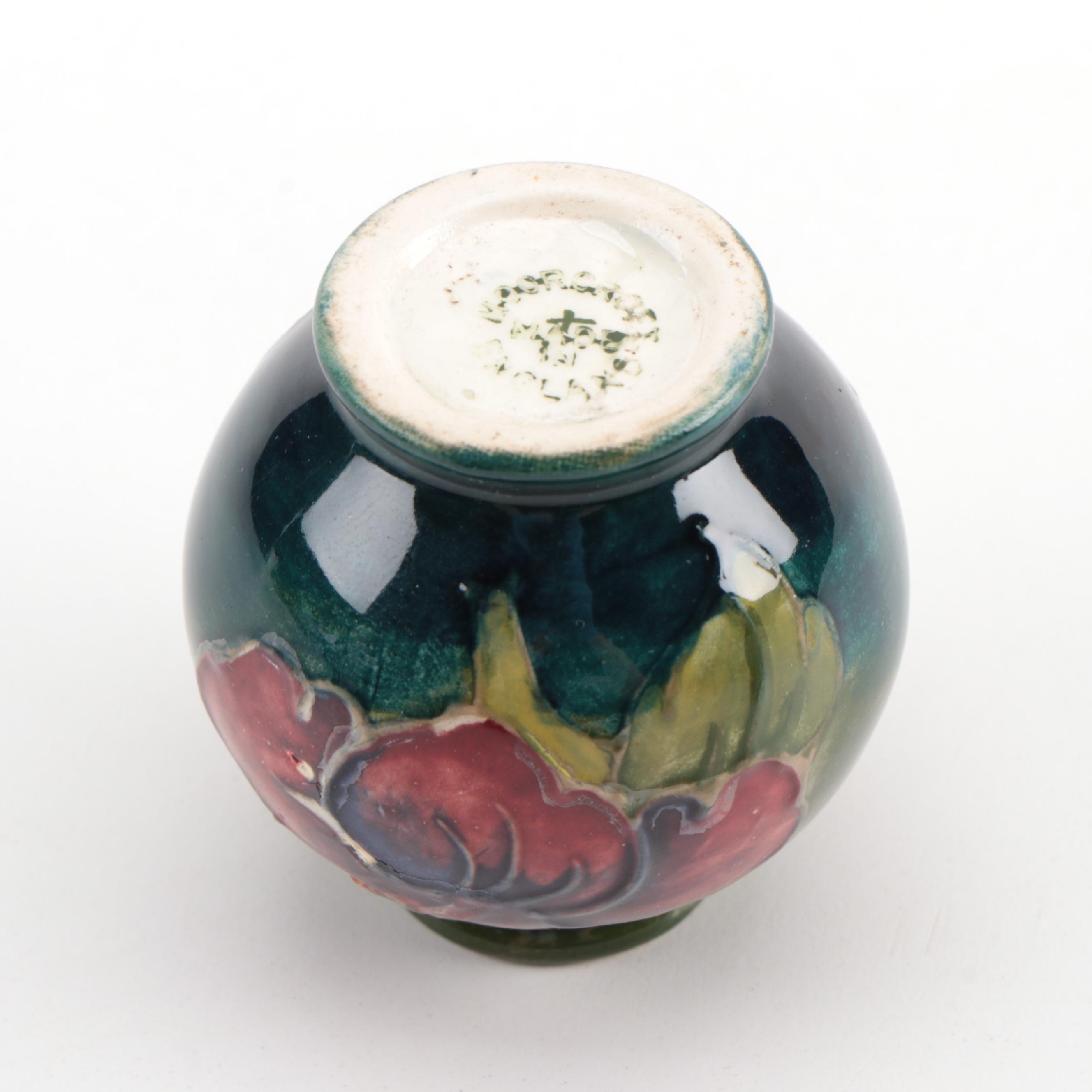 Regina Rosario for Gouda Pottery Bowl with Moorcroft Ceramic Vases and