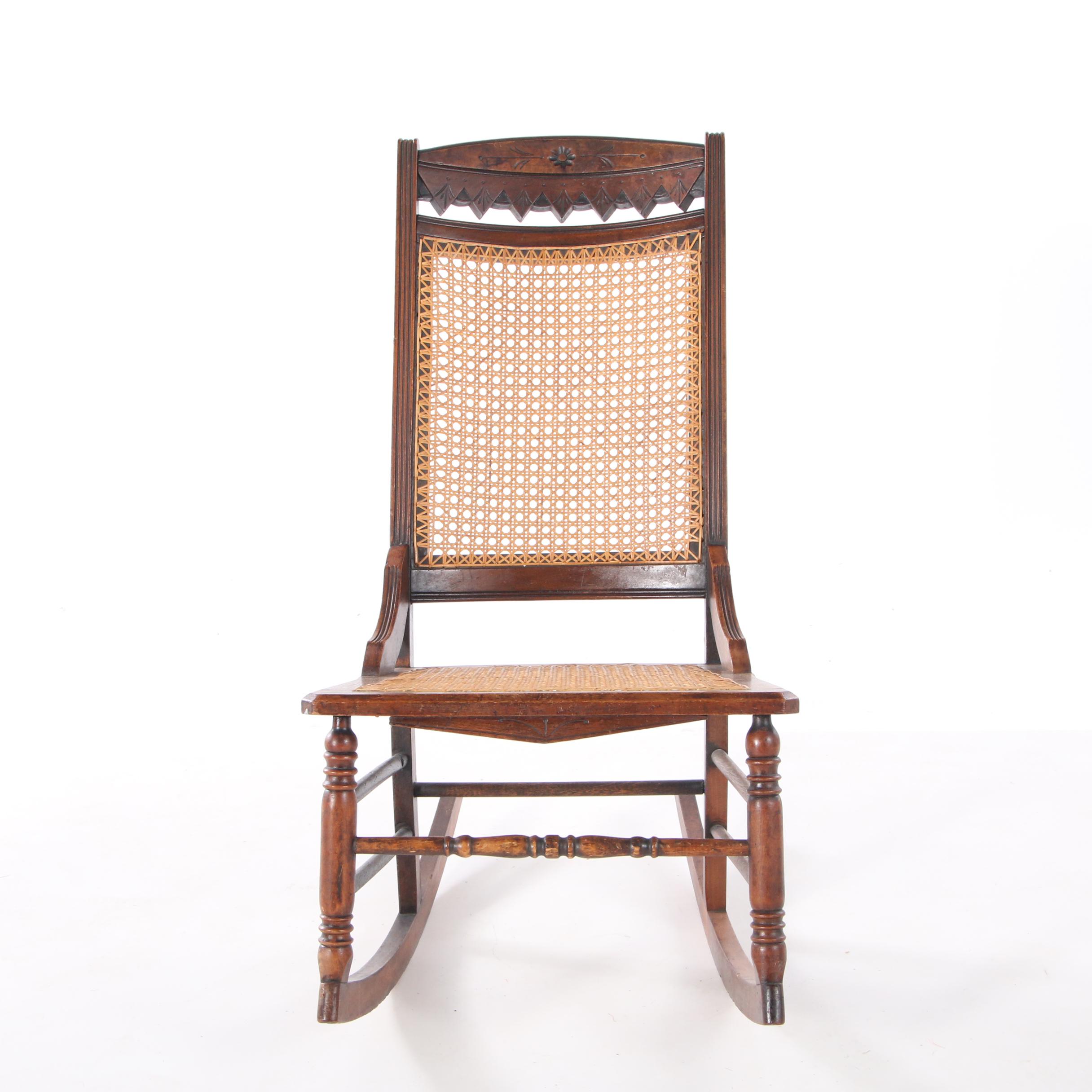 Victorian Eastlake Walnut Rocking Chair, Late 19th Century EBTH